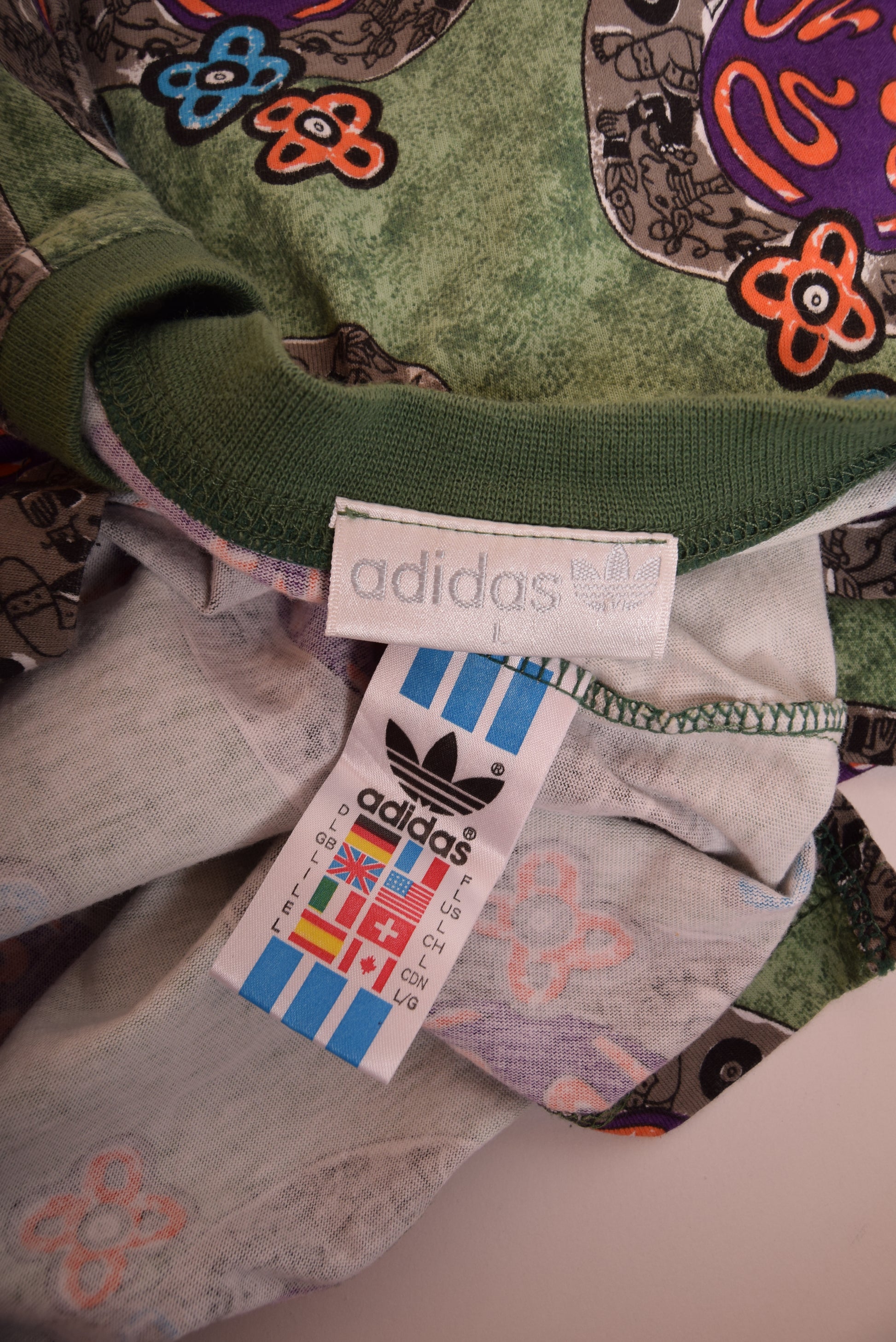 Vintage Rare Adidas T-Shirt Green L-XL