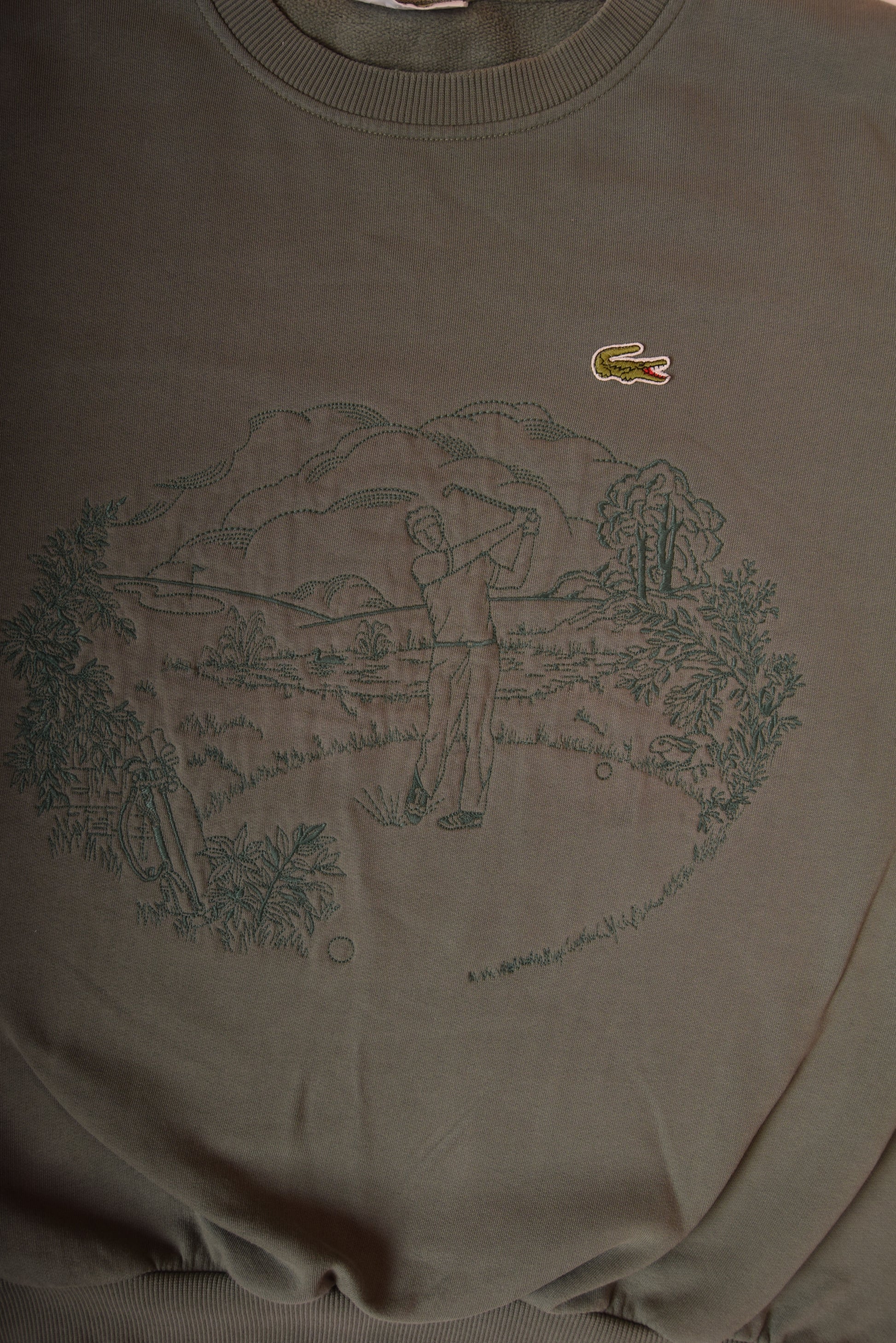 Vintage 80's Lacoste Chemise Sweatshirt Made in France Size L-XL Cotton