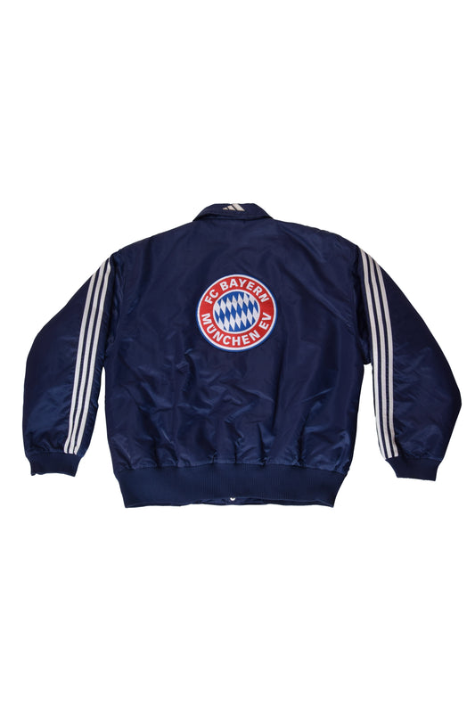 Vintage Bayern Munchen Adidas 1998-1999 Thick Bomber Jacket Blue Size L