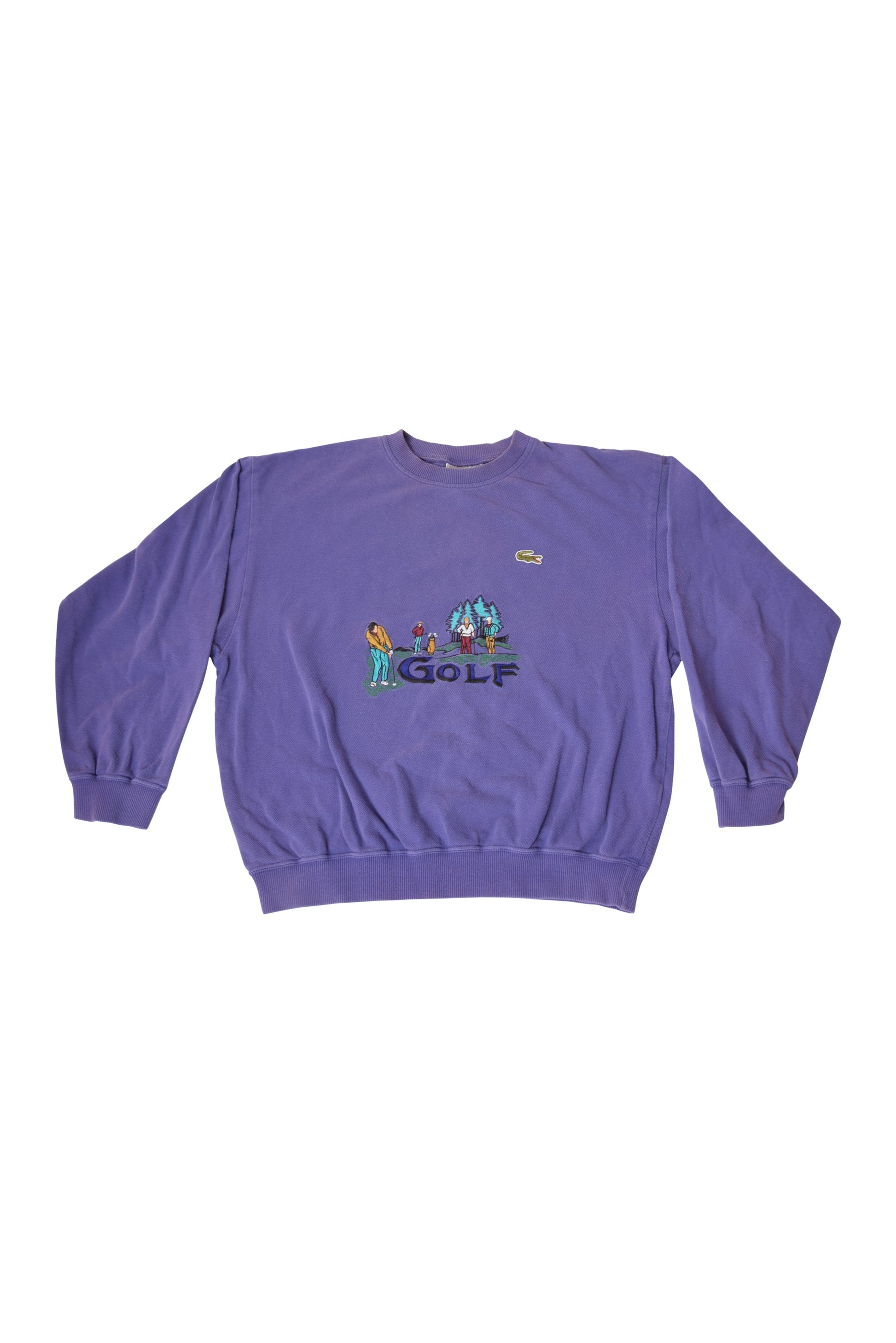 Vintage Lacoste Sweatshirt 80's Made in France Golf Purple