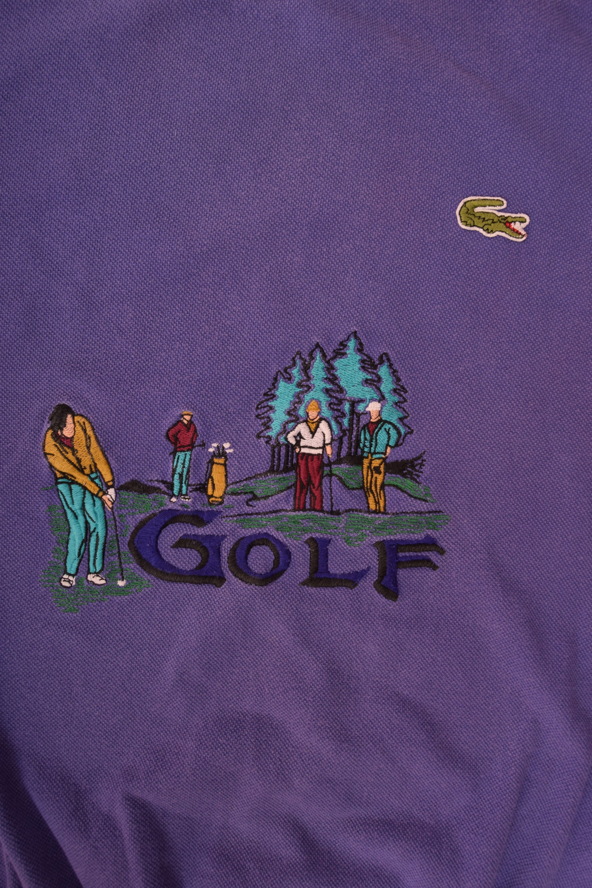 Vintage Lacoste Sweatshirt 80's Made in France Golf Purple