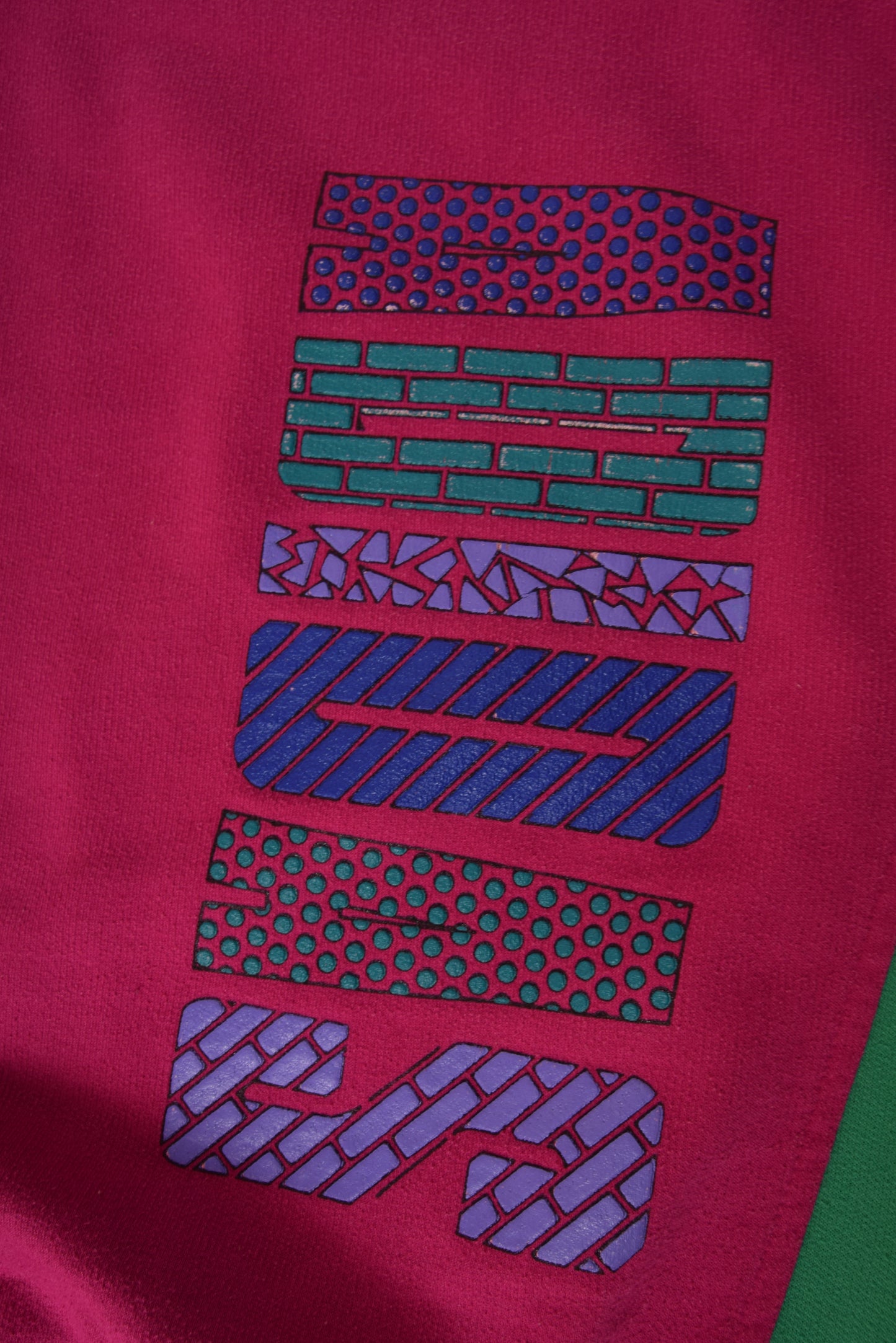 90's Adidas Sweatshirt Crew Neck Pink Green Blue Purple Size XL
