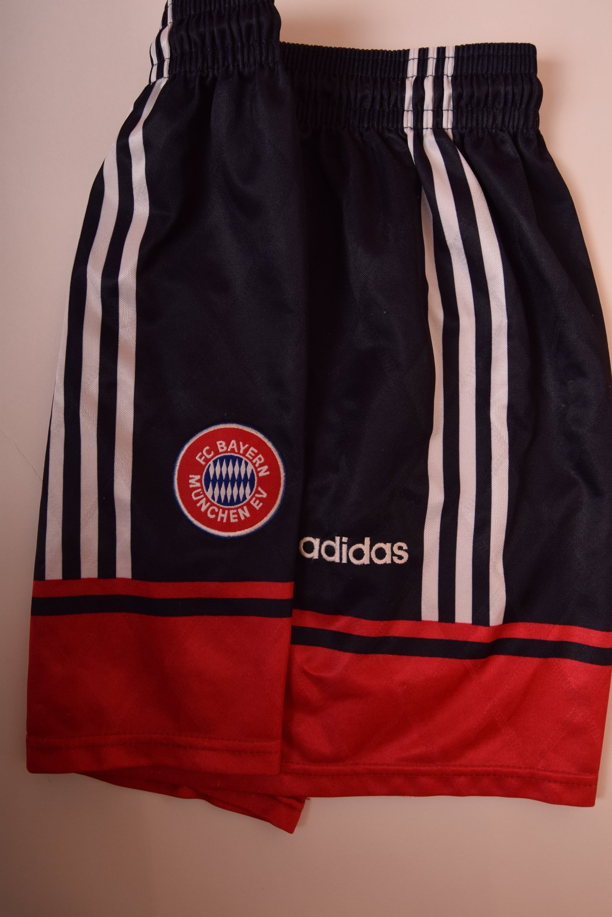 Vintage Bayern Munchen Adidas Football Shorts 1997-1999 Black Red Size M Made in England