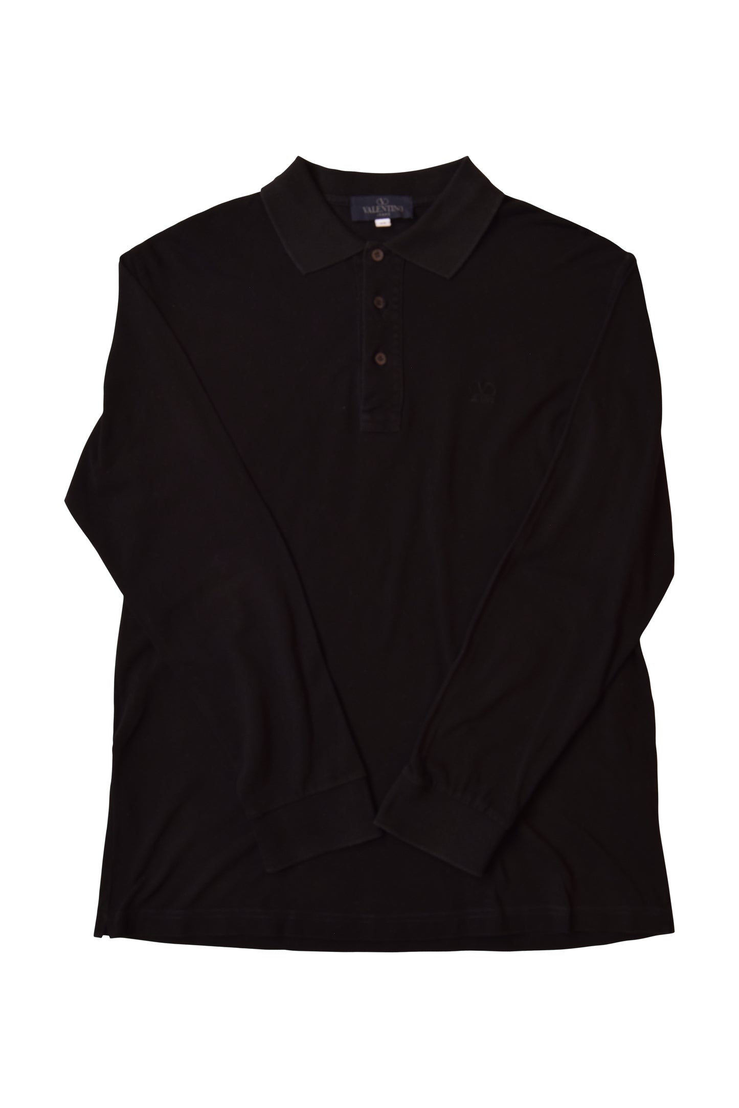 Vintage Valentino Jeans Polo Shirt Made in Italy Black 100% Cotton