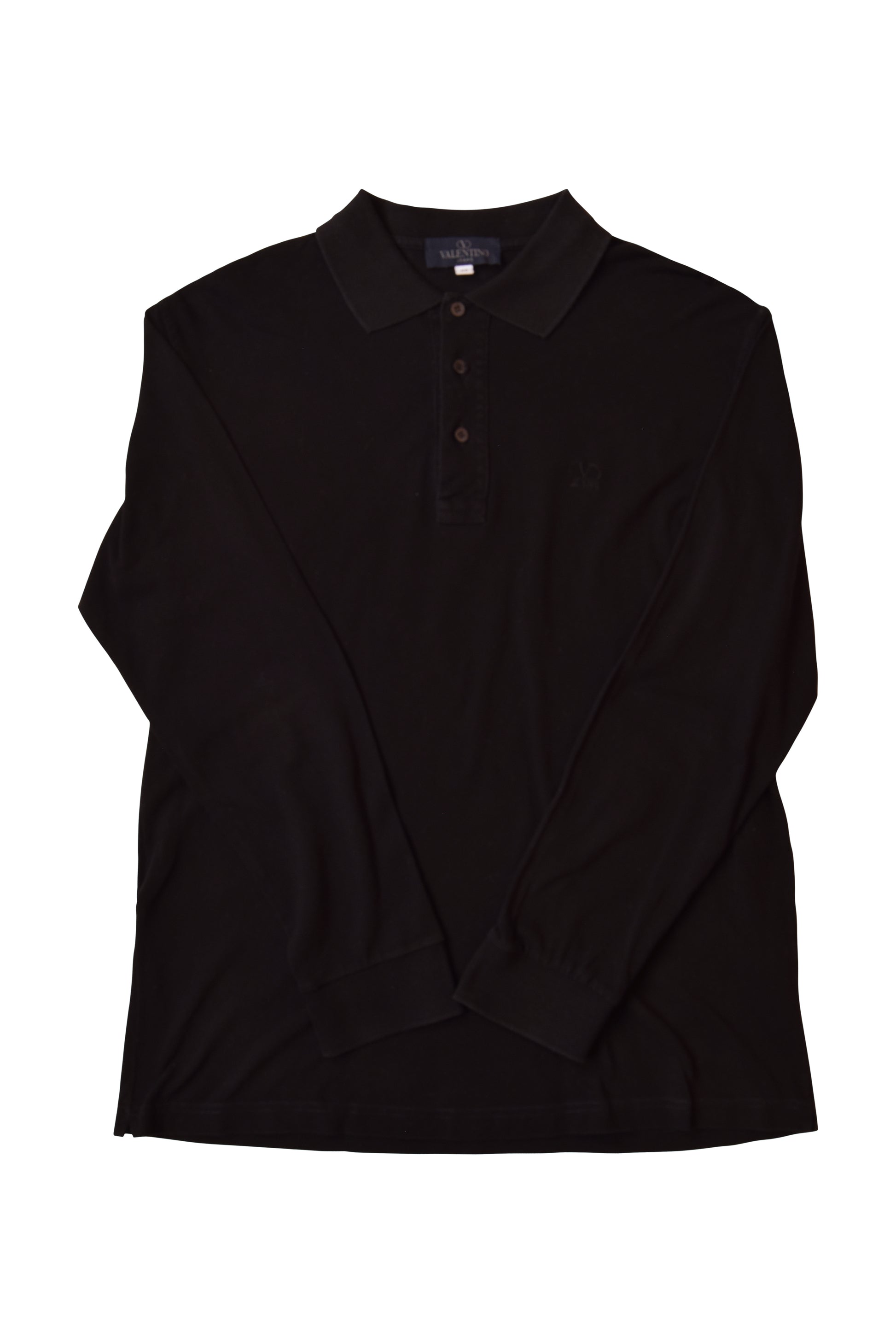 Vintage Valentino Jeans Polo Shirt Made in Italy Black 100% Cotton