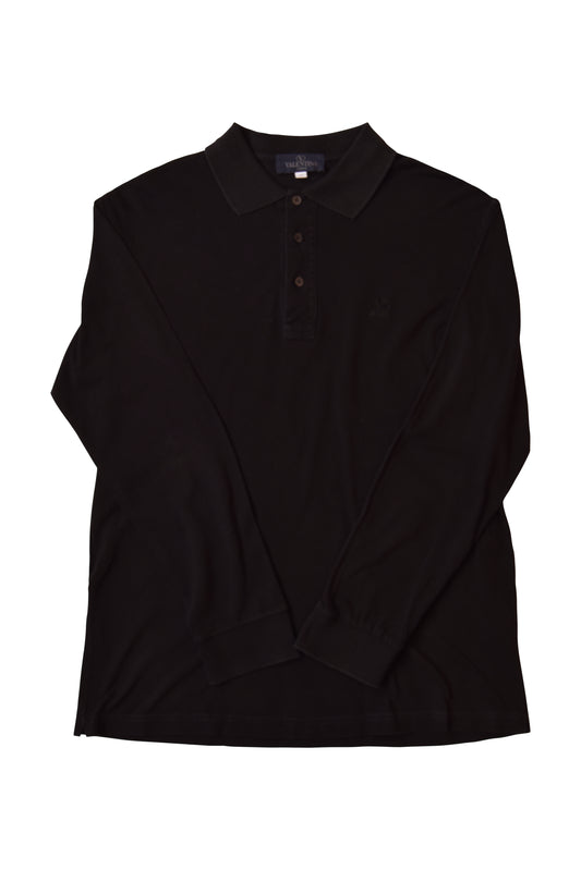 Vintage Valentino Jeans Polo Shirt Made in Italy Black 100% Cotton