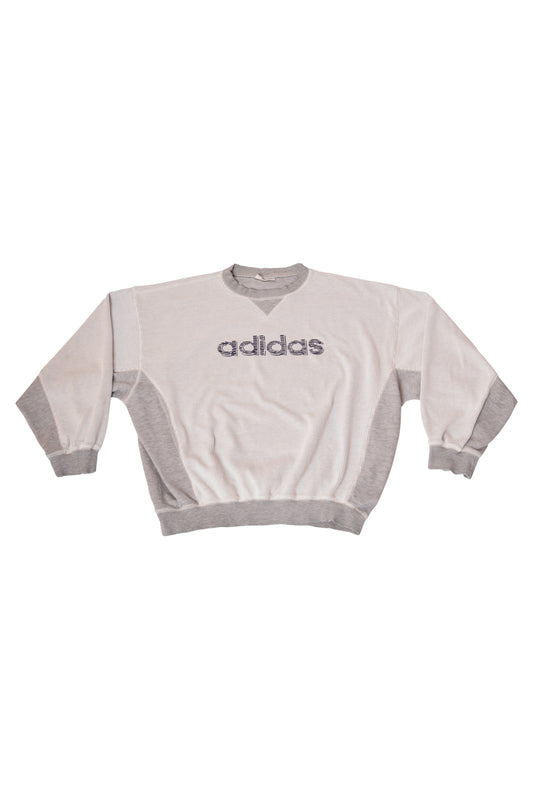 Vintage 90's Adidas Sweatshirt Crew Neck Grey Size L-XL