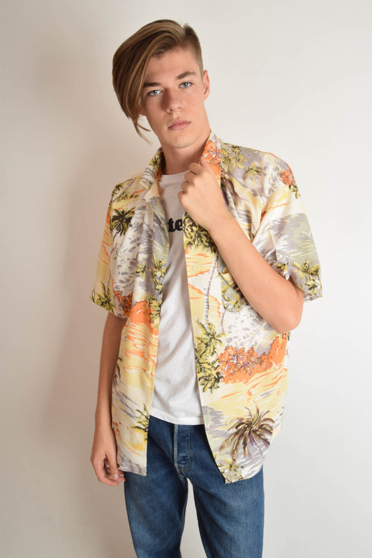 Vintage Festival Shirt Size XL Tropical Pattern