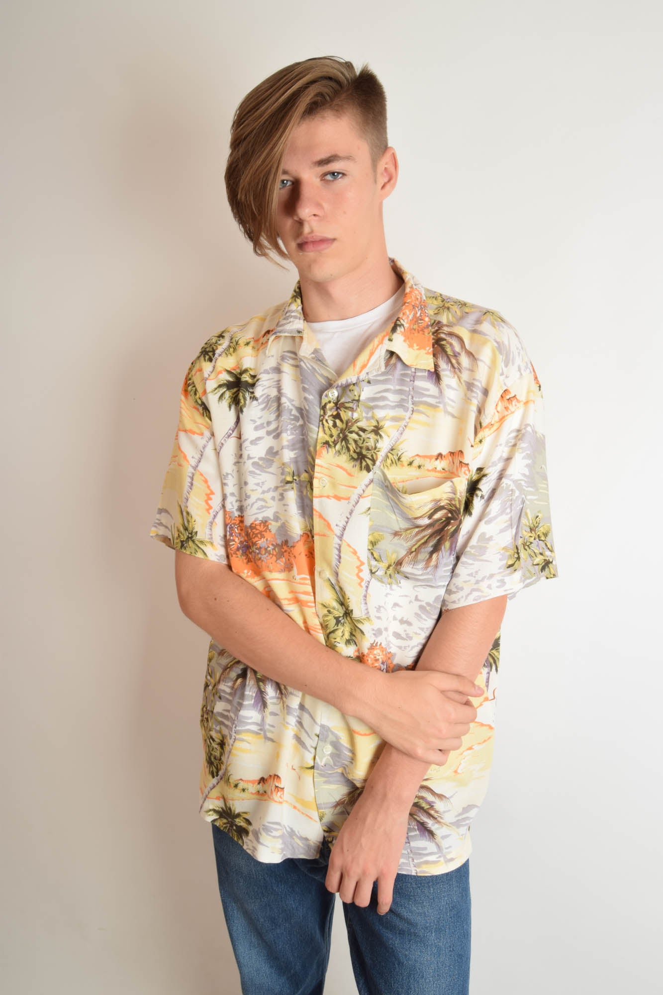 Vintage Festival Shirt Size XL Tropical Pattern