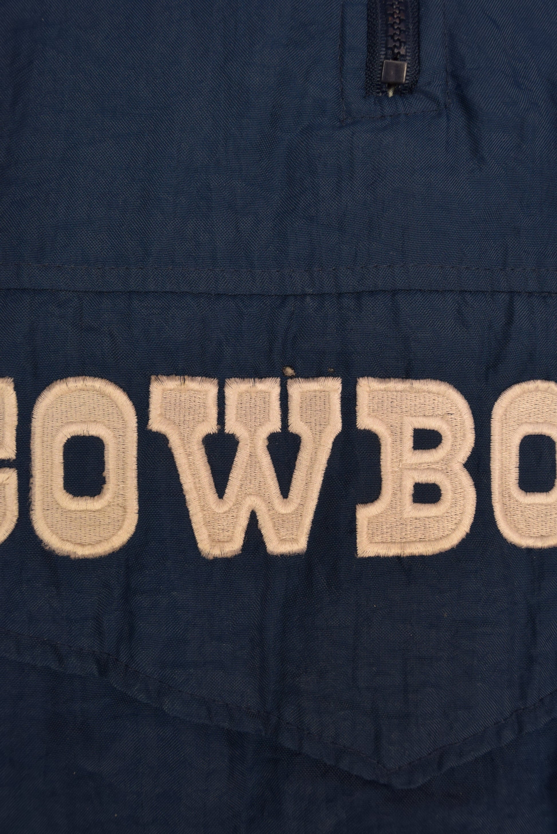 Vintage 90's Starter Cowboys Dallas Quilted Jacket NFL 1/4 Quarter Zip Size XL Blue