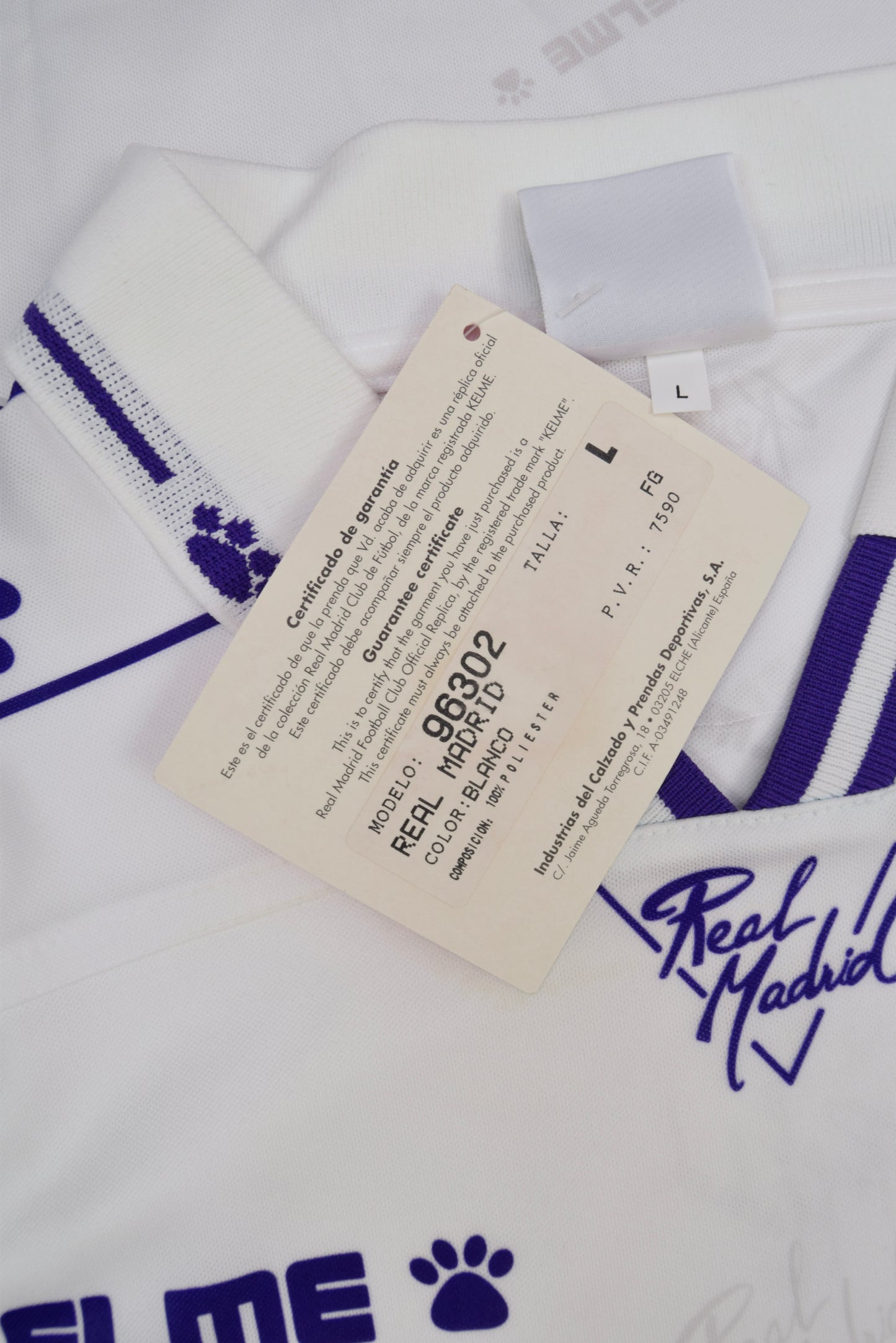 Vintage Real Madrid Kelme Home Football Shirt 1994 - 1995 Home White Teka BNWT NOS OG DS New Size L