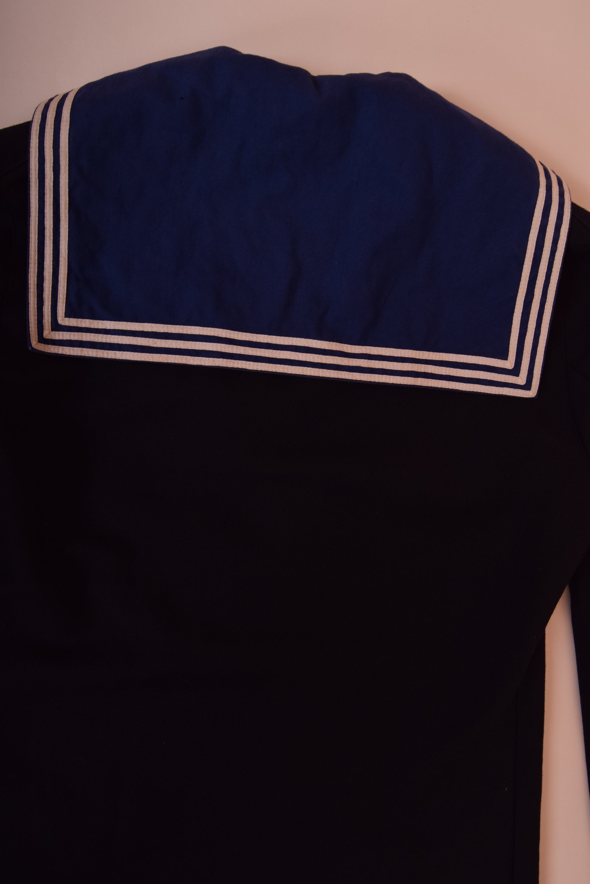 80's Vintage Sailor Shirt with Detachable Collar Blue Navy