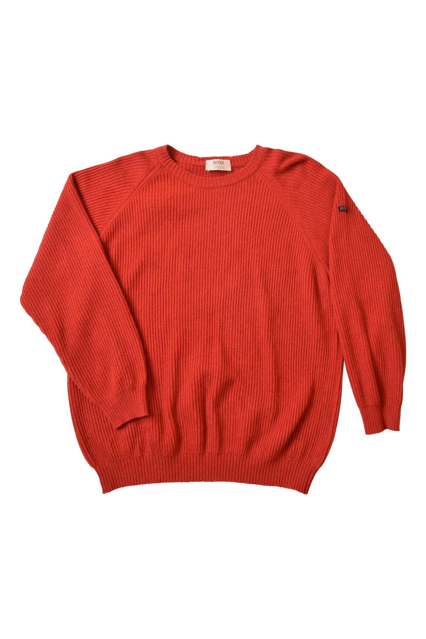 Vintage Hugo Boss Jumper Lambswool Cashmere 80's Made in Austria Size XL Red