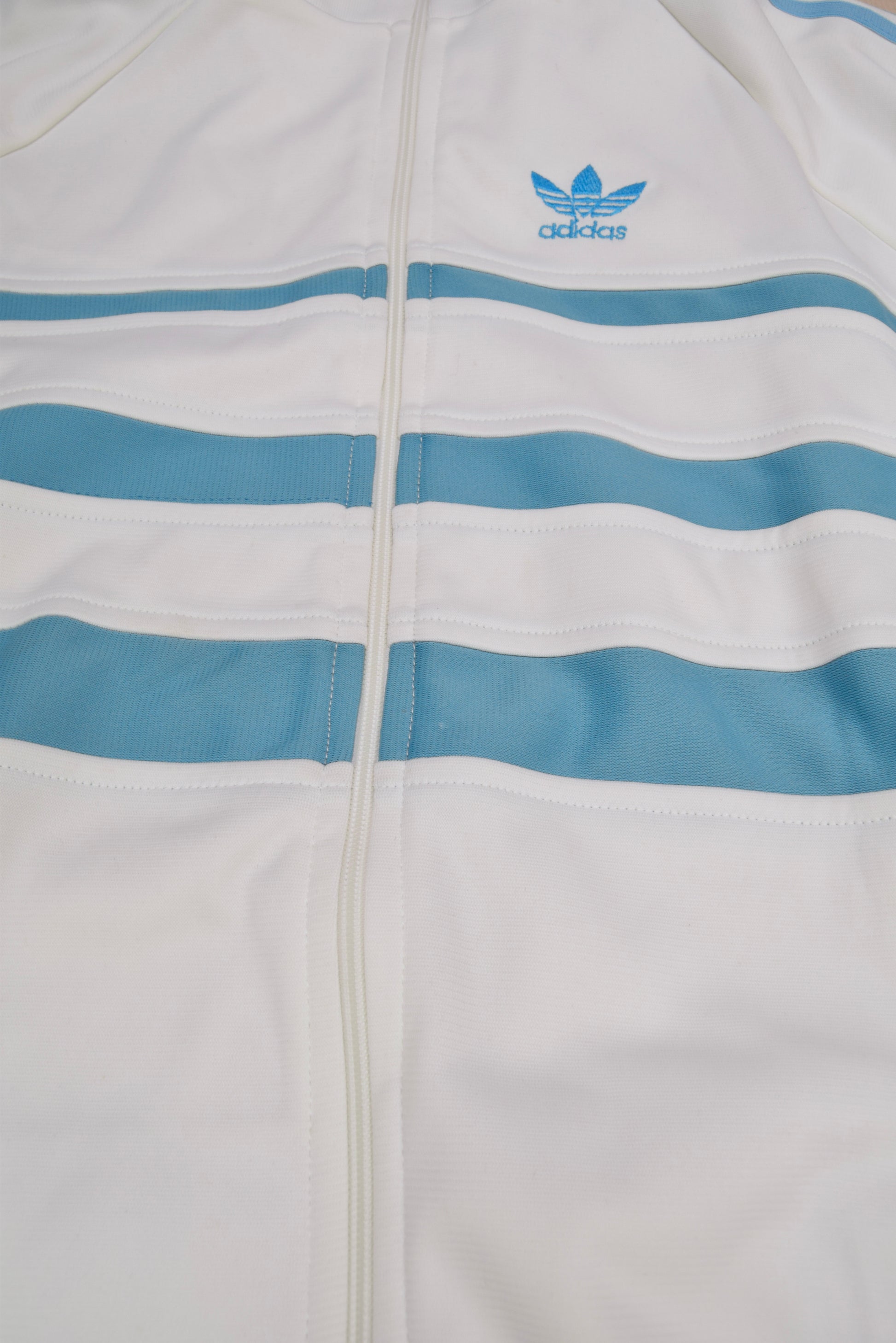 Vintage 80's Adidas Ventex Jacket Track Top Made in France Size XL XXL White