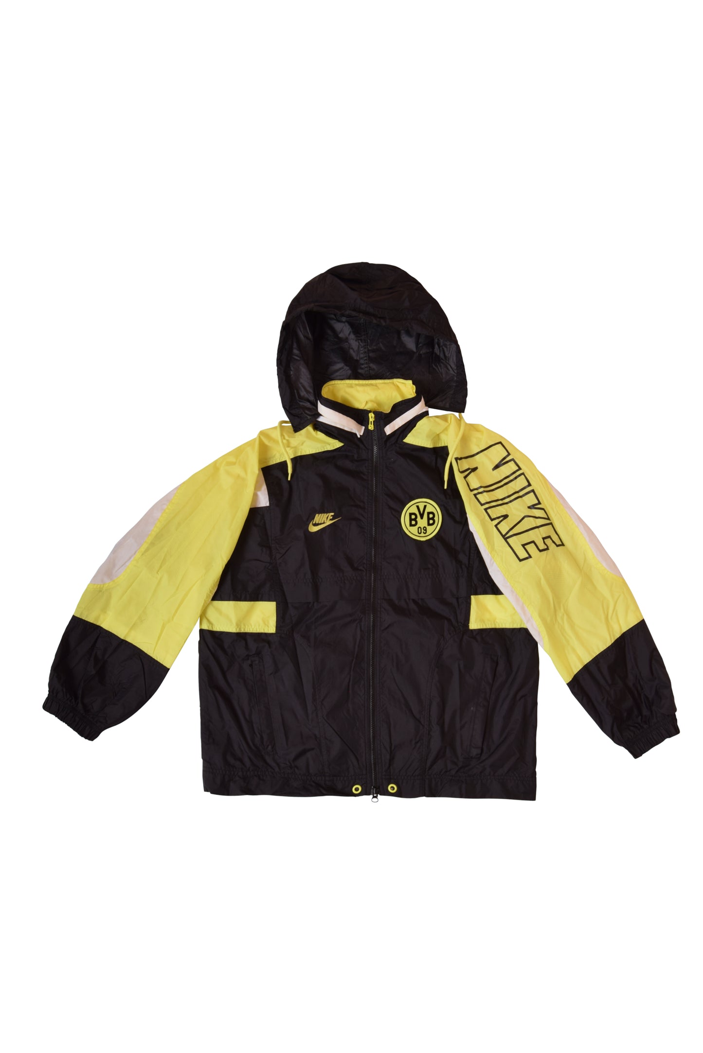 Borussia Dortmund BVB 1996 - 1997 Nike Premier Windbreaker / Jacket Size S-M Die Continental Black Yellow Neon