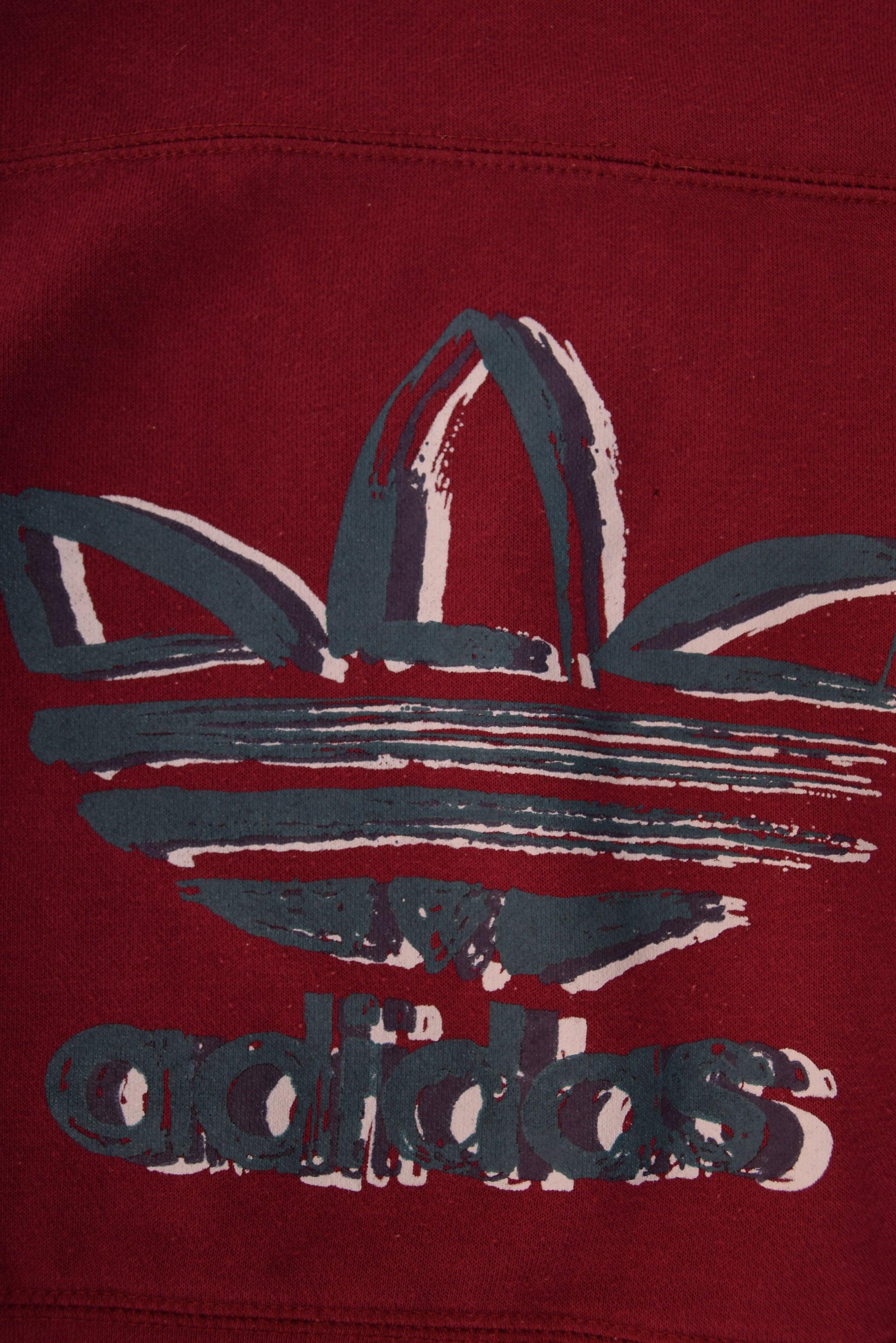 Vintage 90's Adidas Crew Neck Sweatshirt Size M Burgundy