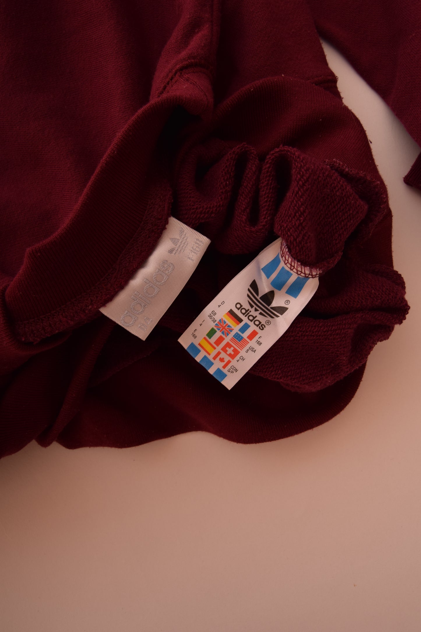 Vintage 90's Adidas Crew Neck Sweatshirt Size M Burgundy