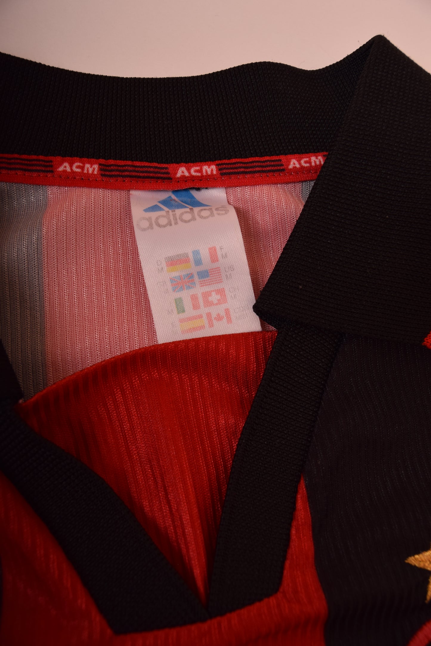 Vintage AC Milan Adidas '98-'99 Home Football Shirt Size M Made in Italy Opel Red Black