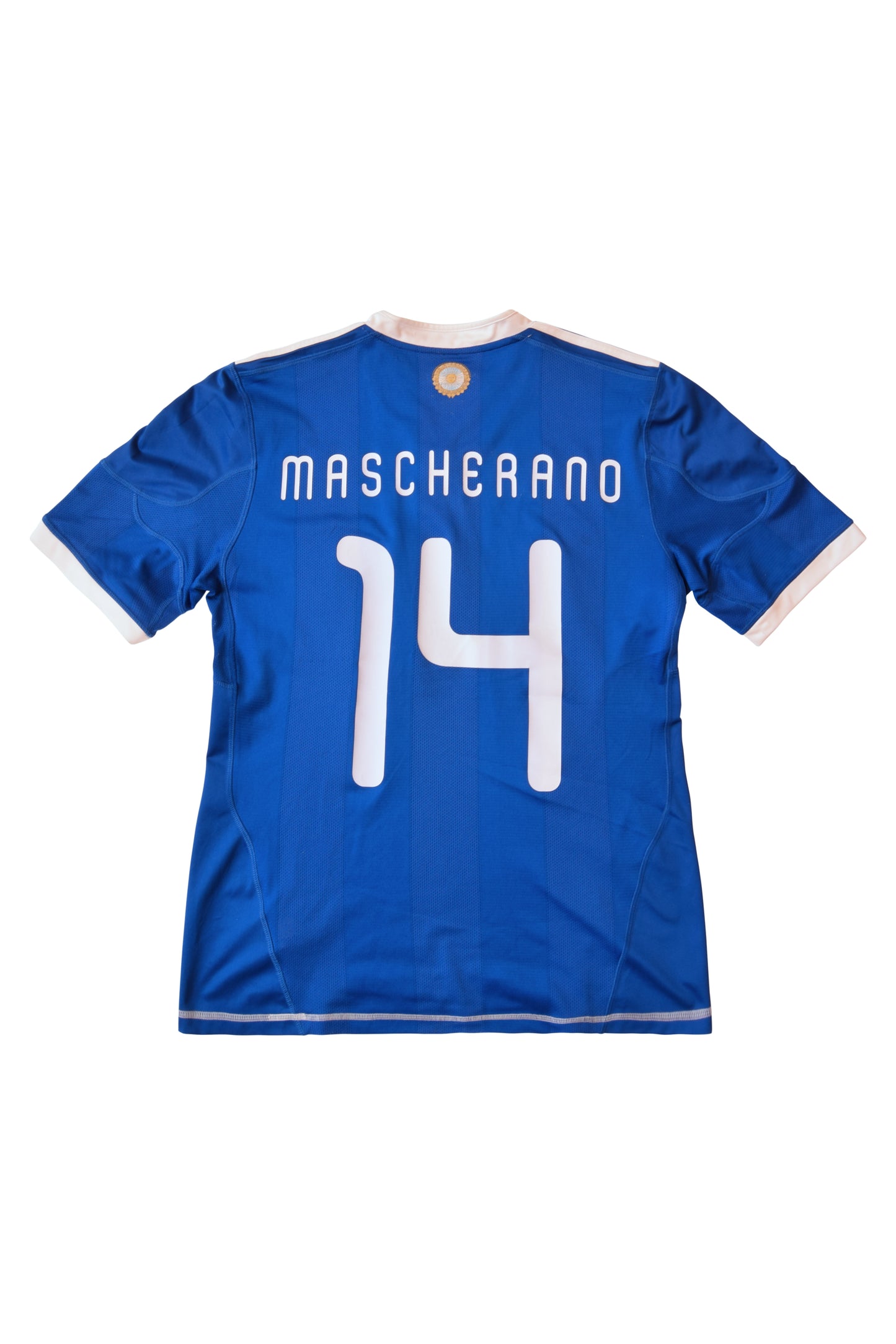 Argentina Adidas Mascherano 14 2010-2011 Away Football Shirt Blue Size S AFA