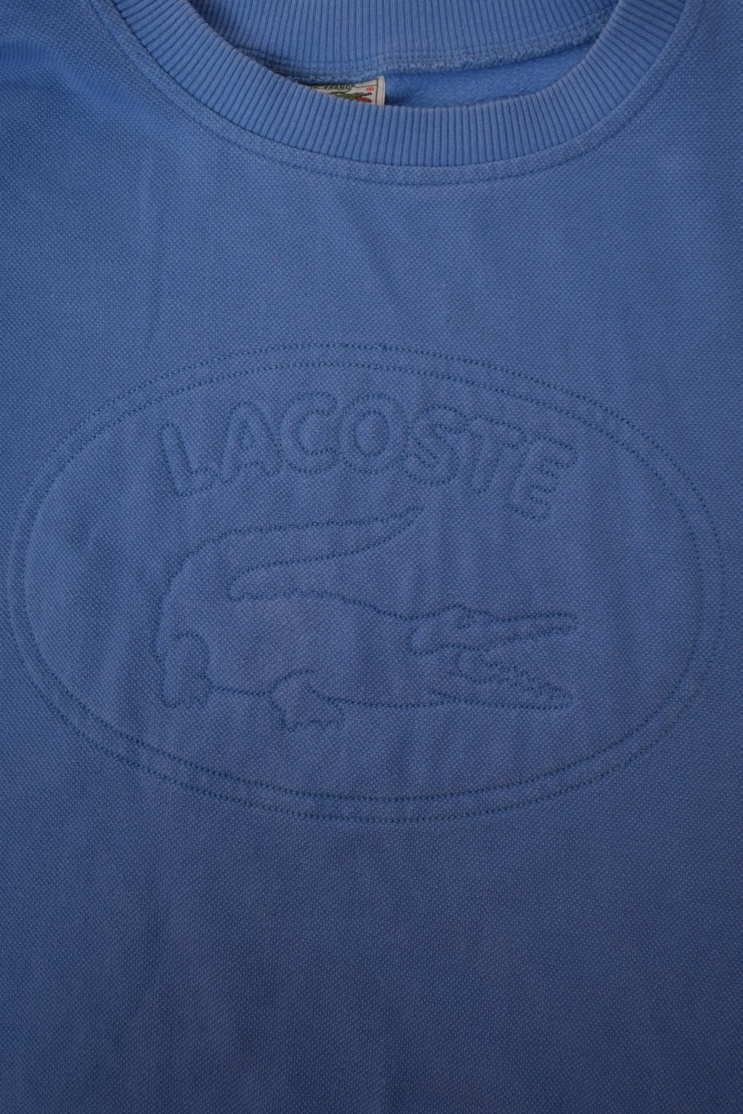 Vintage 80's Lacoste Pique Sweatshirt Crew Neck Made in France Size M-L 100% Cotton