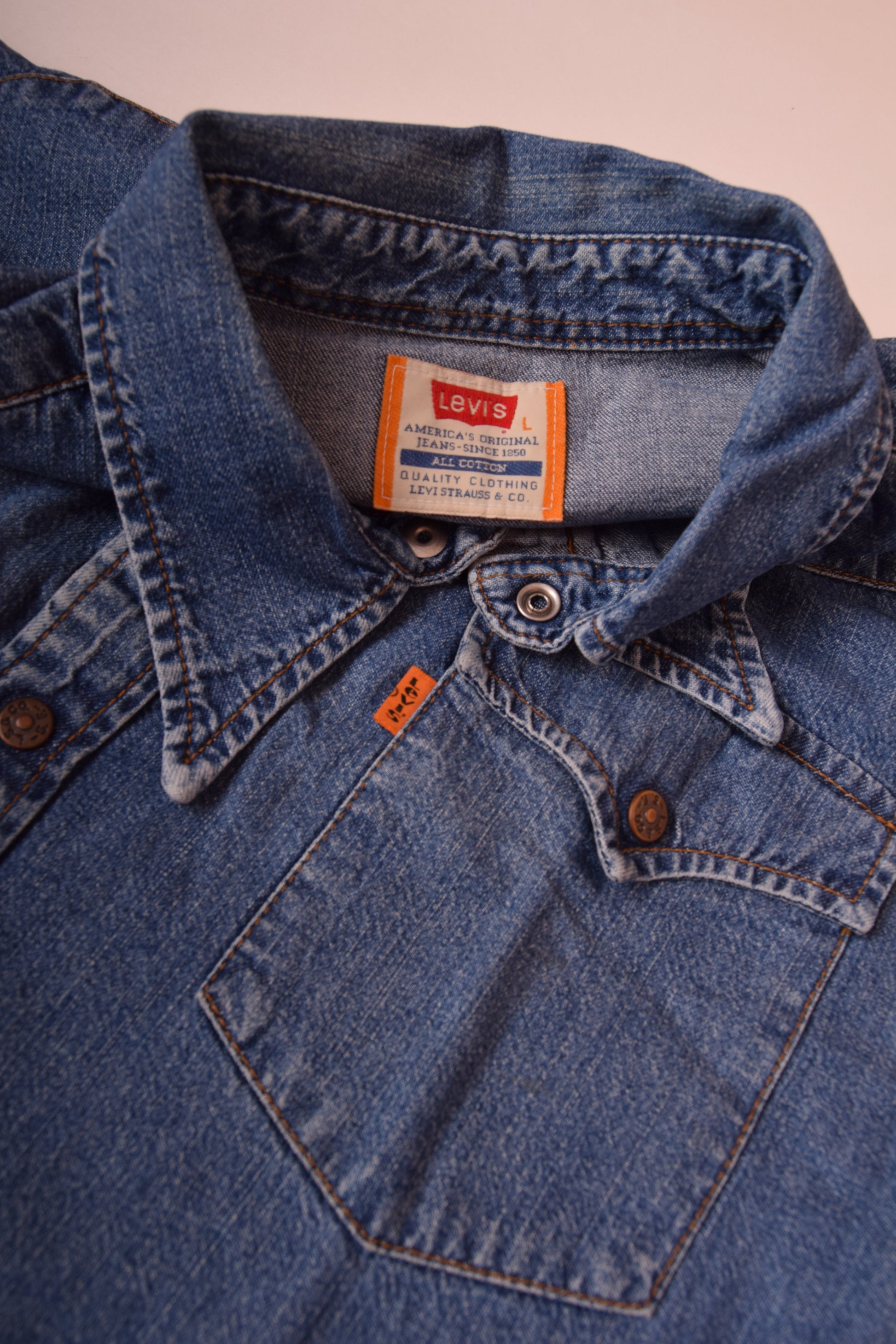 Vintage Levi's Denim / Jeans Shirt Size L 90's