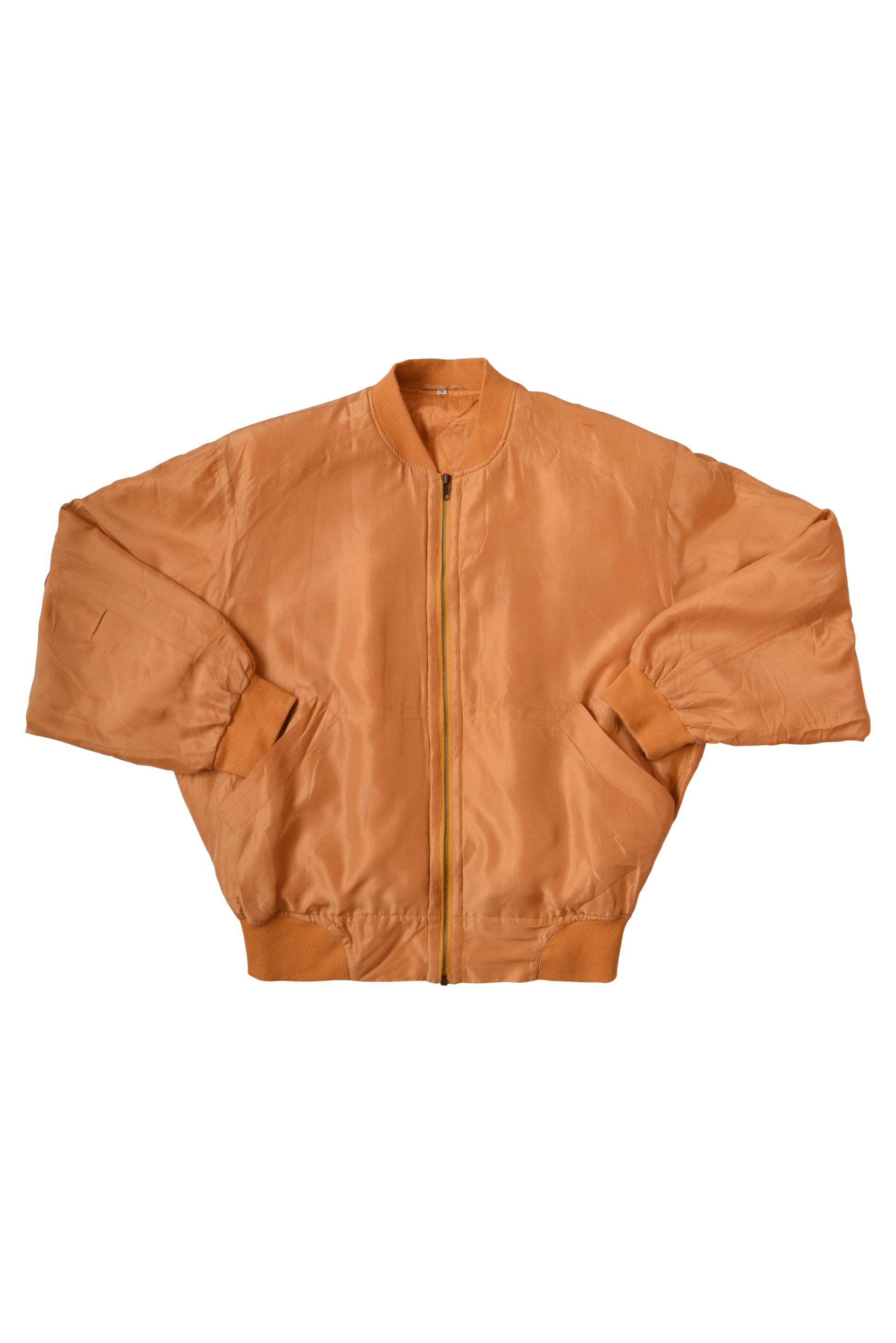 Vintage Silk Bomber with Shoulder Pads