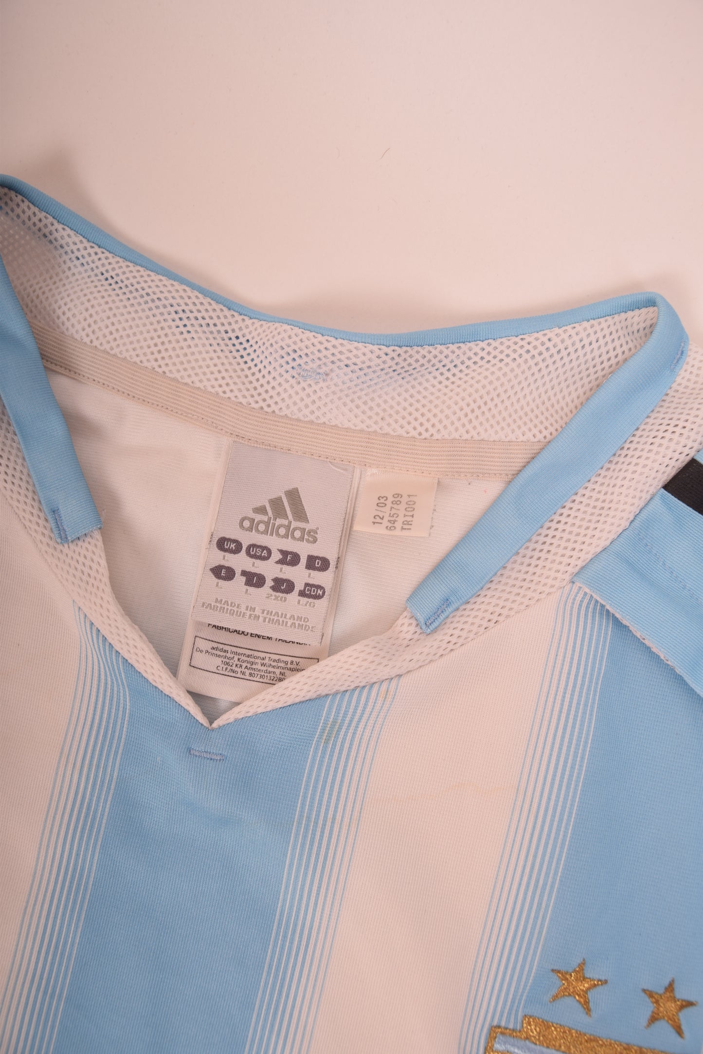 Argentina Adidas Home Football Shirt Size L Blue White