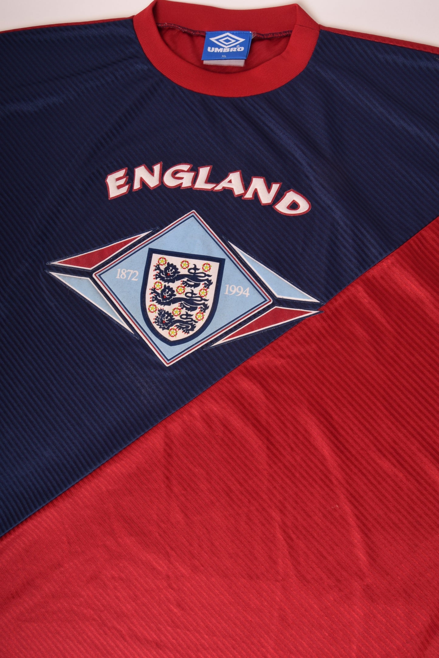 Vintage England Umbro 1994-1995 Training Shirt Red Blue Size XL