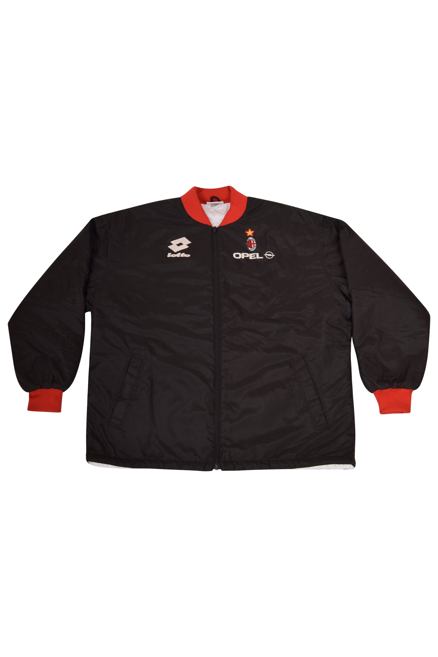 AC Milan Lotto Quilted Jacket 90's Size XXL Made in Italy Opel