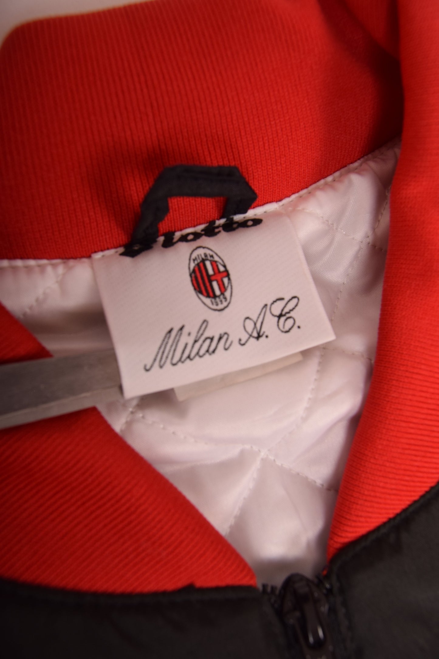 AC Milan Lotto Quilted Jacket 90's Size XXL Made in Italy Opel