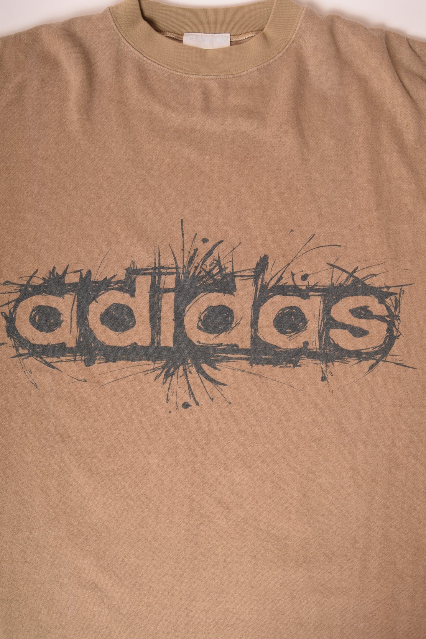 Vintage 90's Adidas Sweatshirt Crew Neck Brown Size XL-XXL