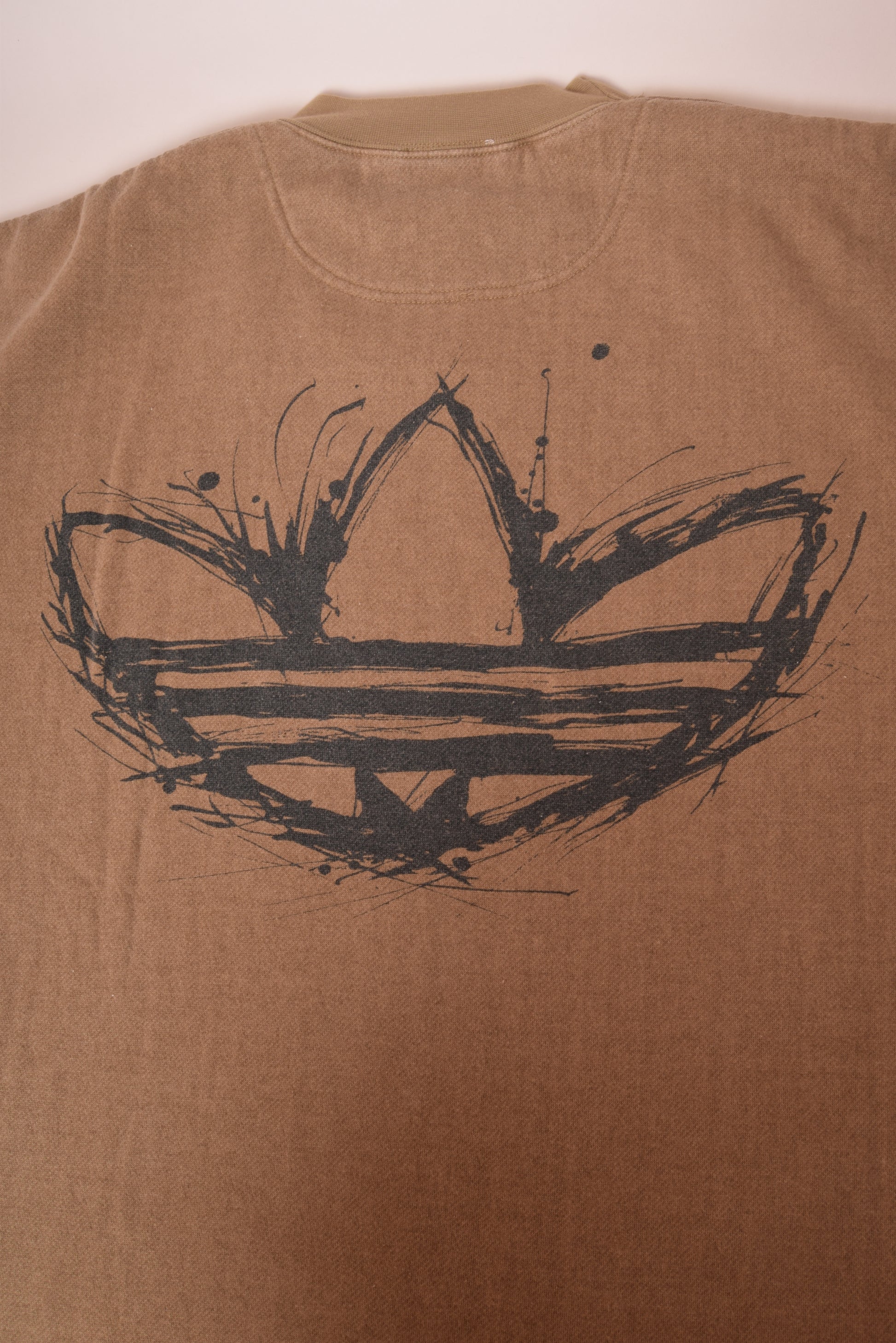 Vintage 90's Adidas Sweatshirt Crew Neck Brown Size XL-XXL