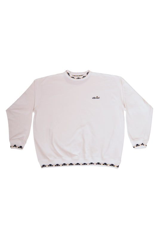 Vintage Ellessse Sweatshirt Crew Neck Size L-XL White