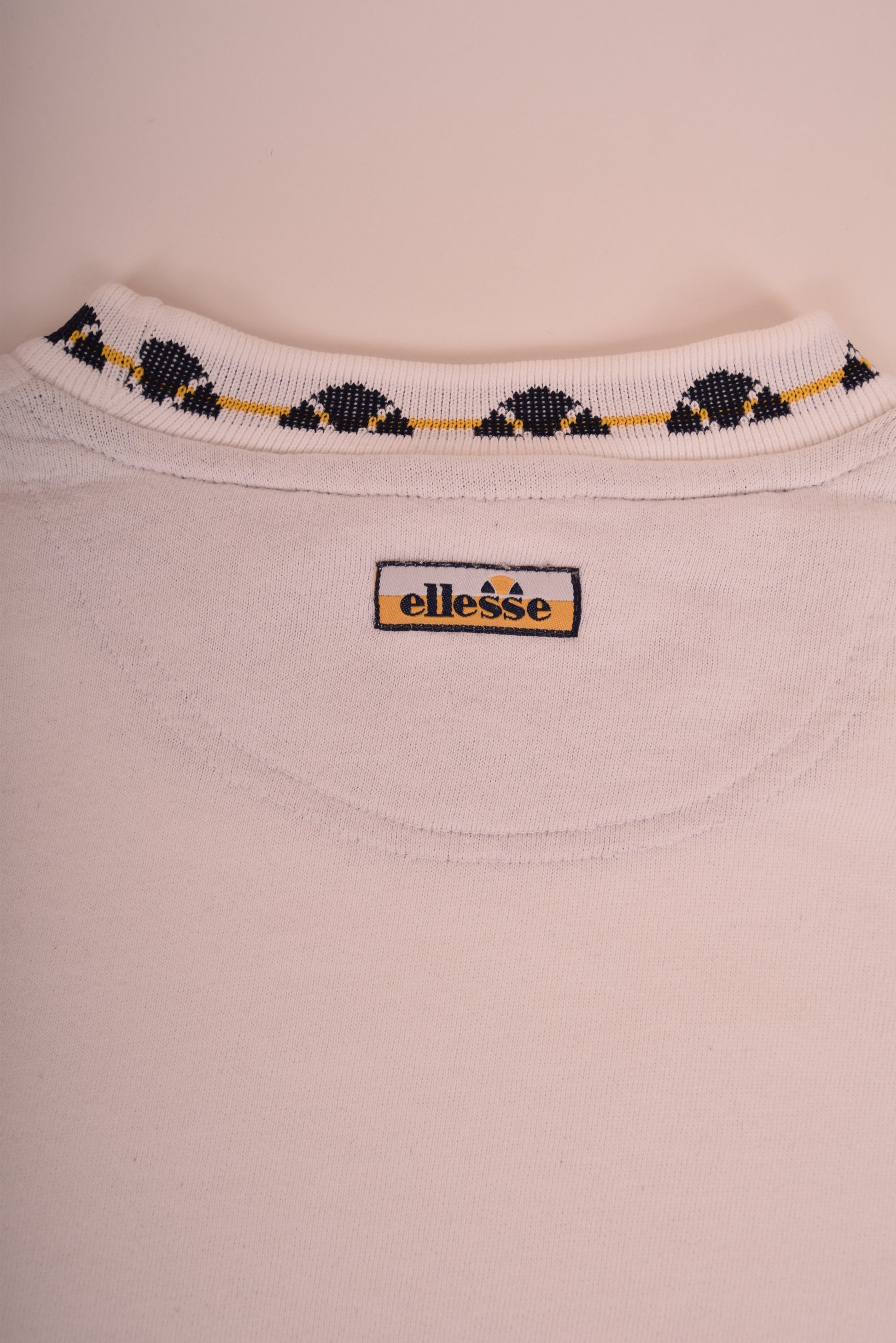 Vintage Ellessse Sweatshirt Crew Neck Size L-XL White