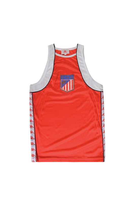 Vintage 80's USA Kappa Track & Field Tank Top Los Angeles Olympic 1984 Made in Italy Red Grey