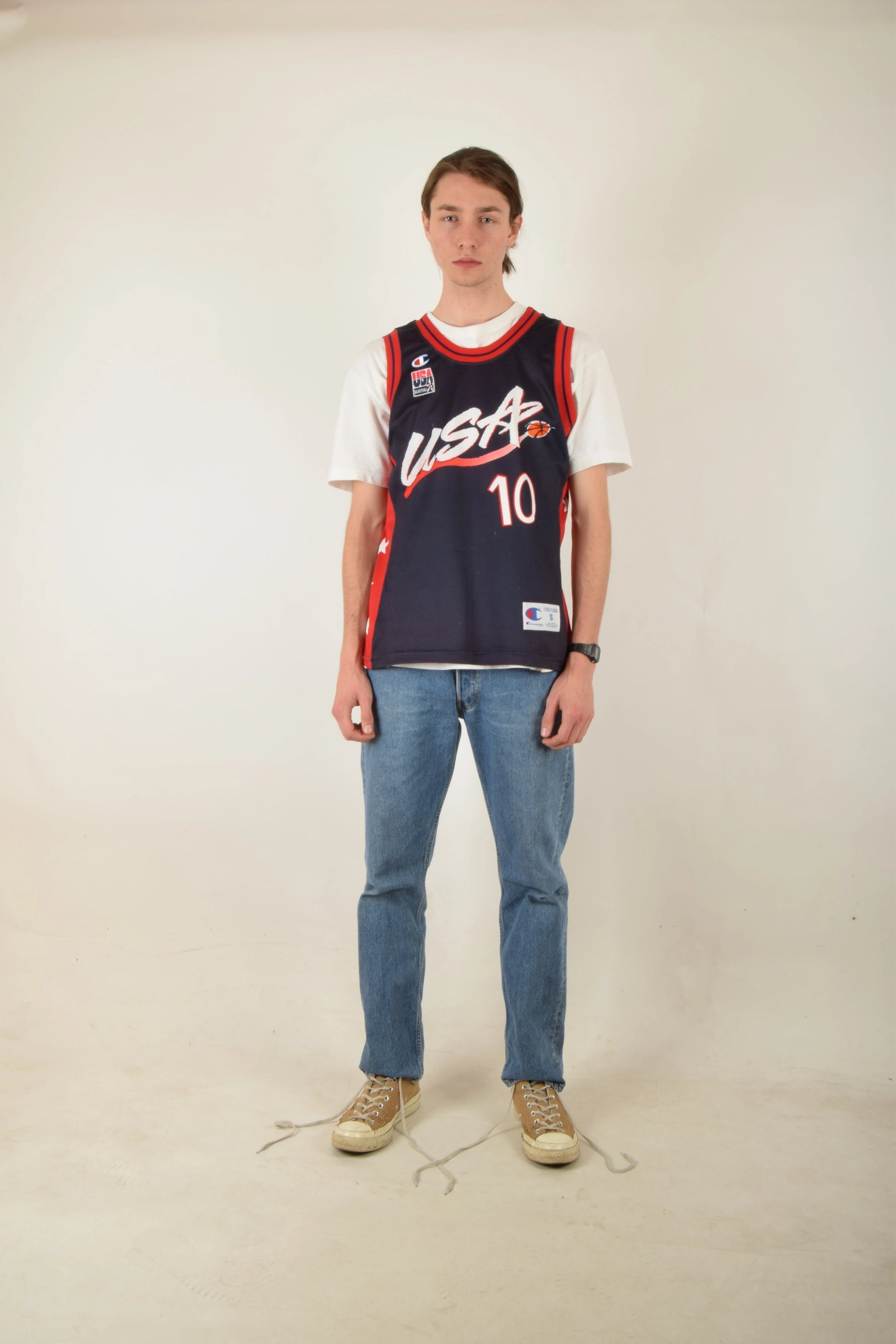 Vintage 90s Champion Jersey USA Reggie Miller No 10 Size S