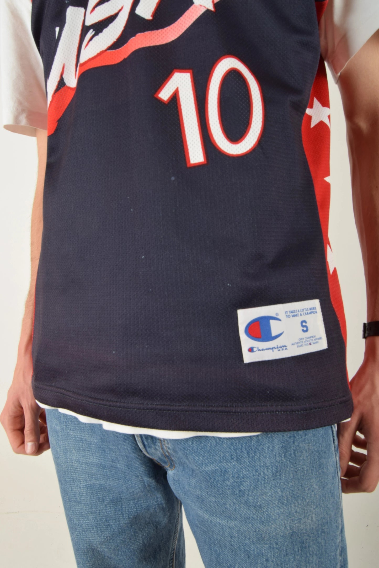 Vintage 90s Champion Jersey USA Reggie Miller No 10 Size S