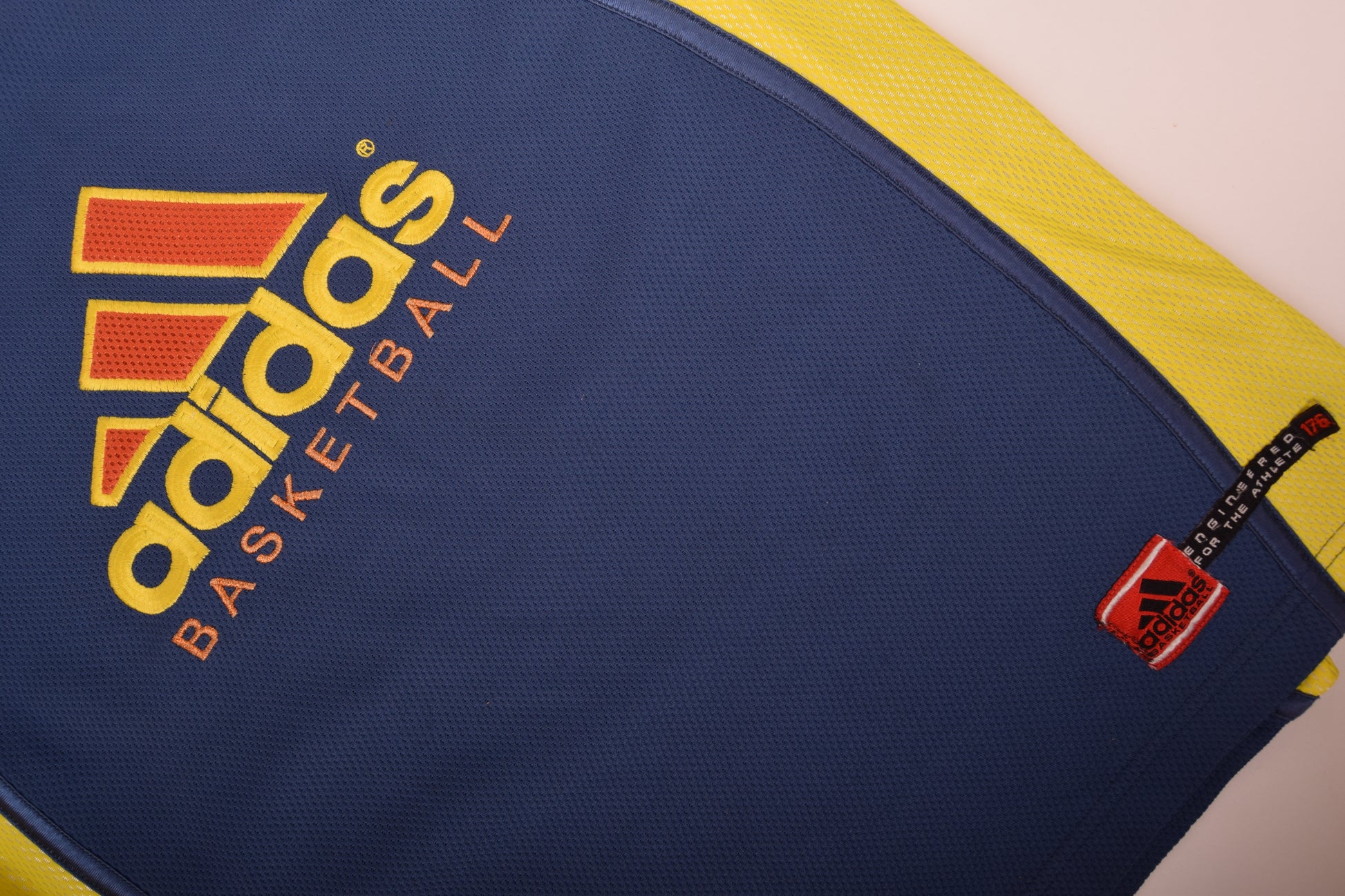 Vintage Adidas Basketball Sweatshirt S-M Blue Yellow