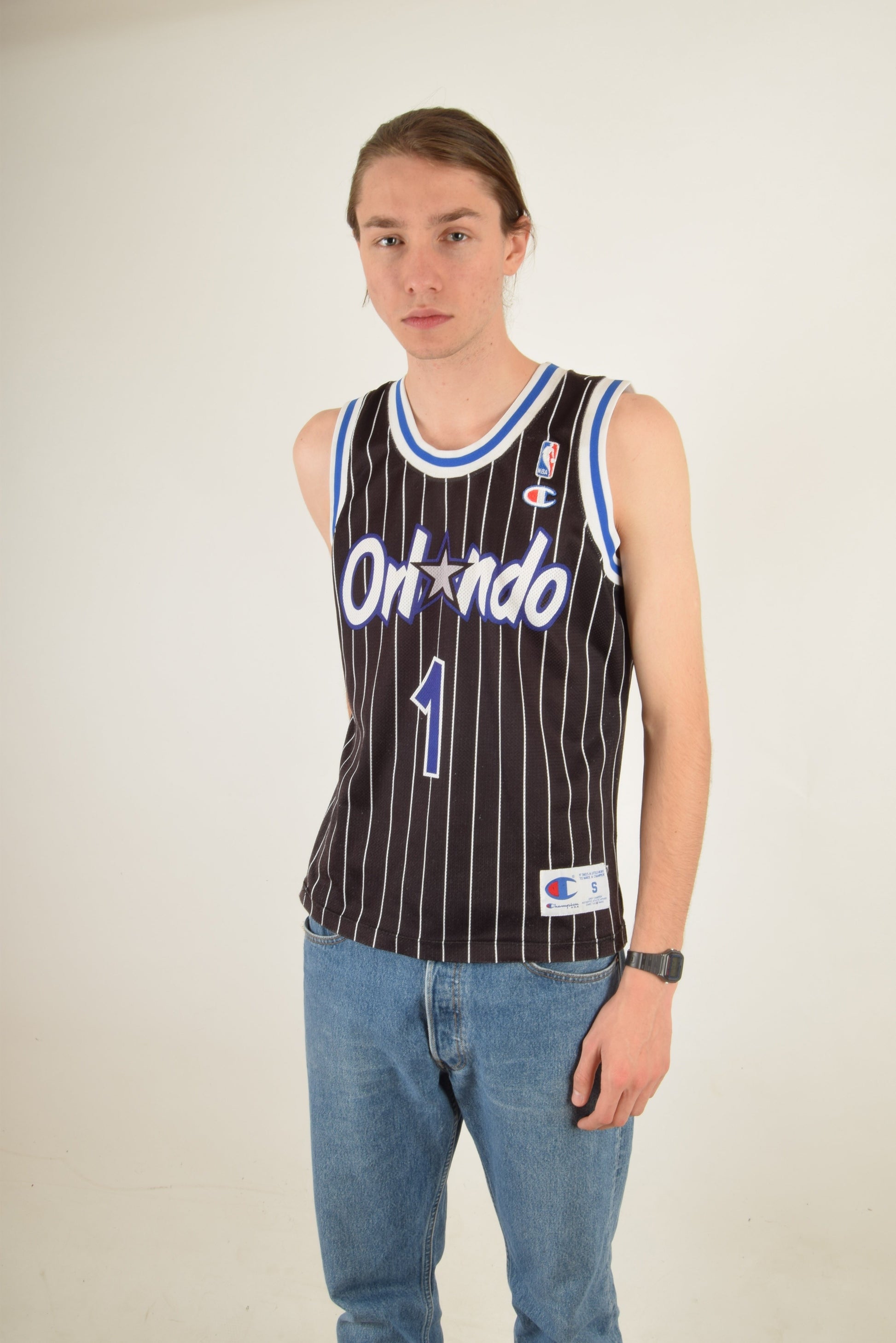 Vintage Orlando Magic Champion Jersey Hardaway No 1 NBA 90s Size S