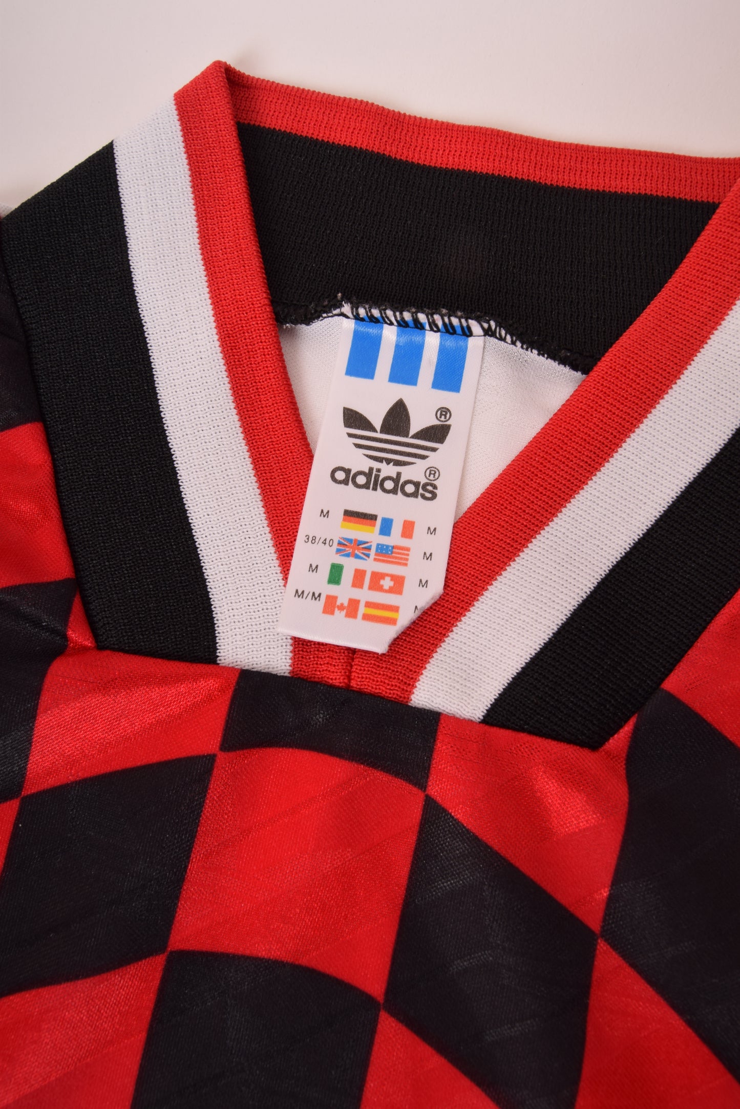Vintage Adidas Football Shirt 1994-1995 Tamplate Size M Made in UK White Black Red