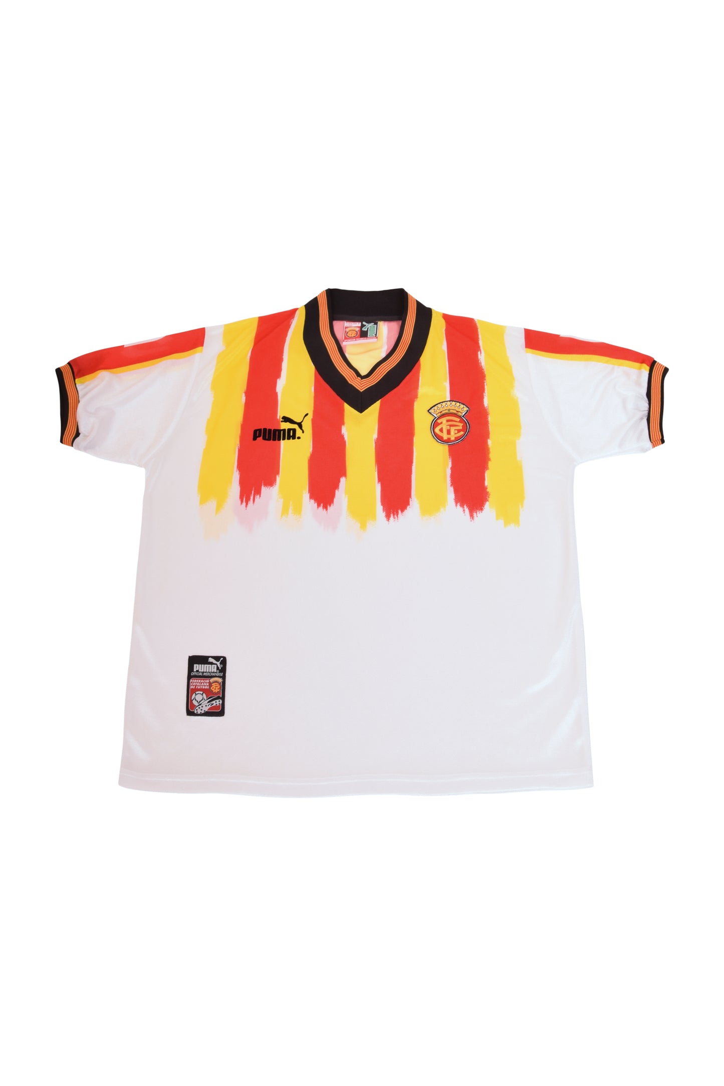 Vintage Catalunia Puma Home Shirt 1998-1999 Size M White Red Yellow