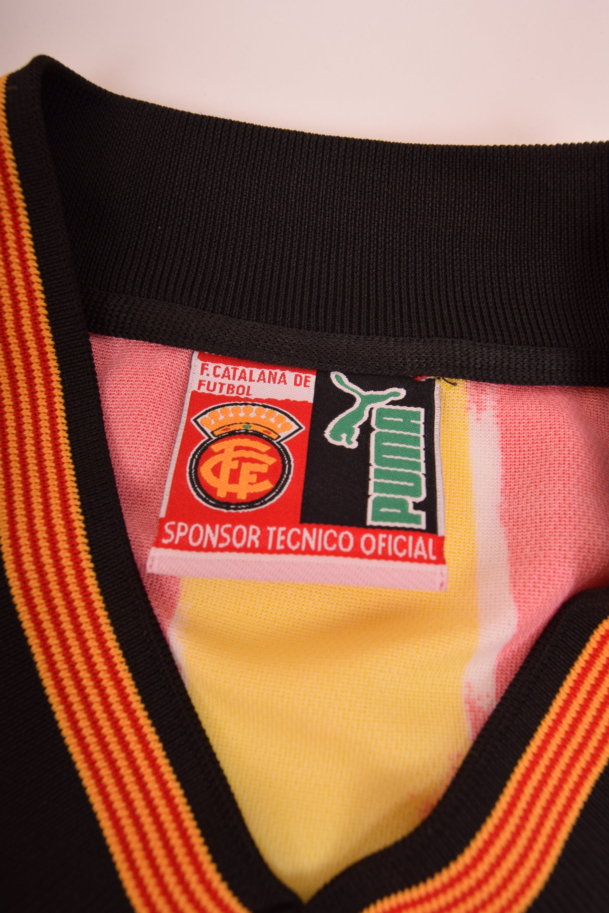 Vintage Catalunia Puma Home Shirt 1998-1999 Size M  White Red Yellow