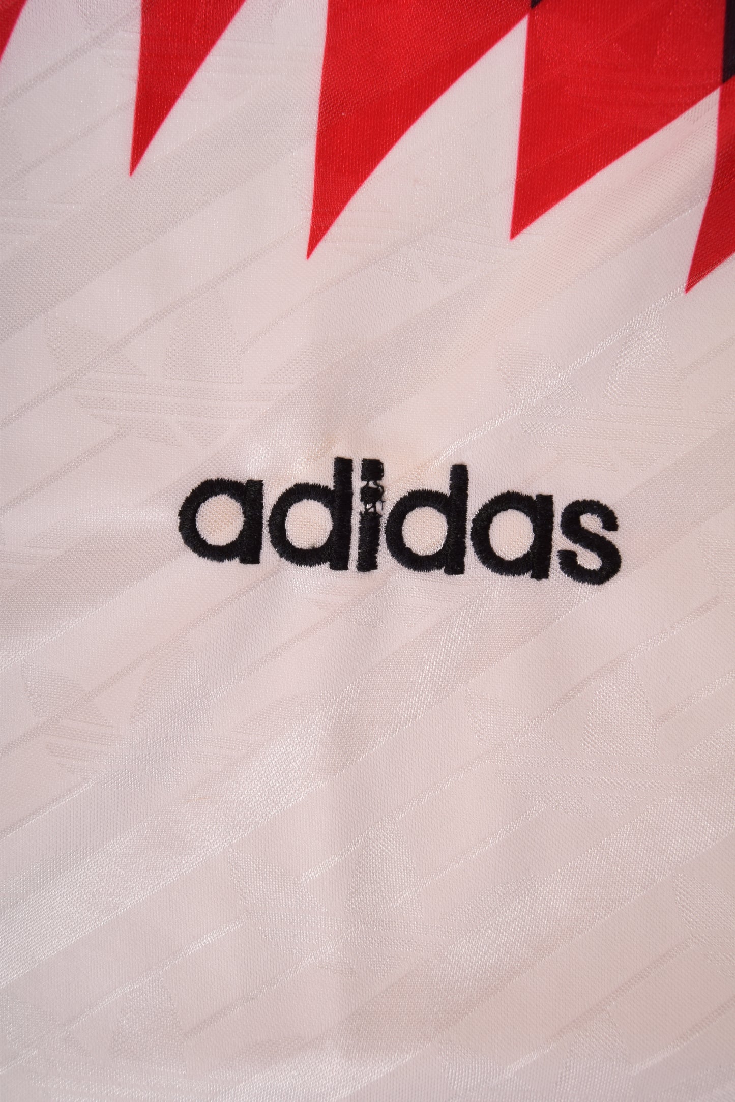 Vintage Adidas Football Shirt 1994-1995 Tamplate Size M Made in UK White Black Red