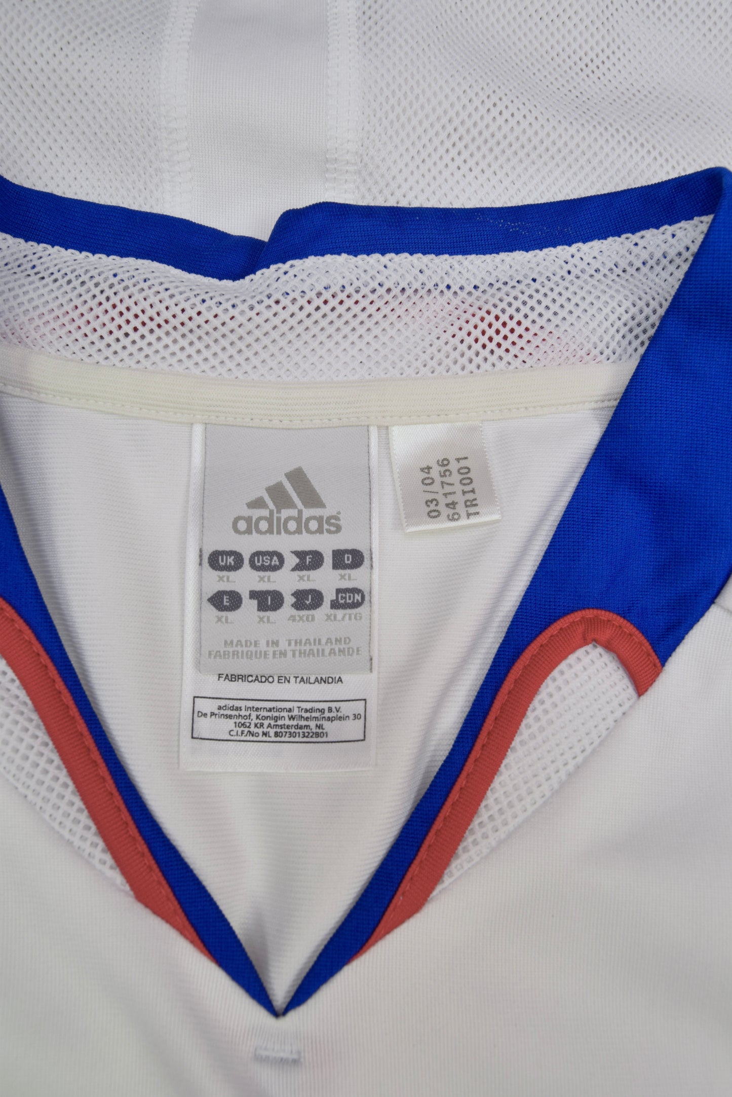 France Adidas 2004 2005 2006 Away Football Shirt White Size Size XL
