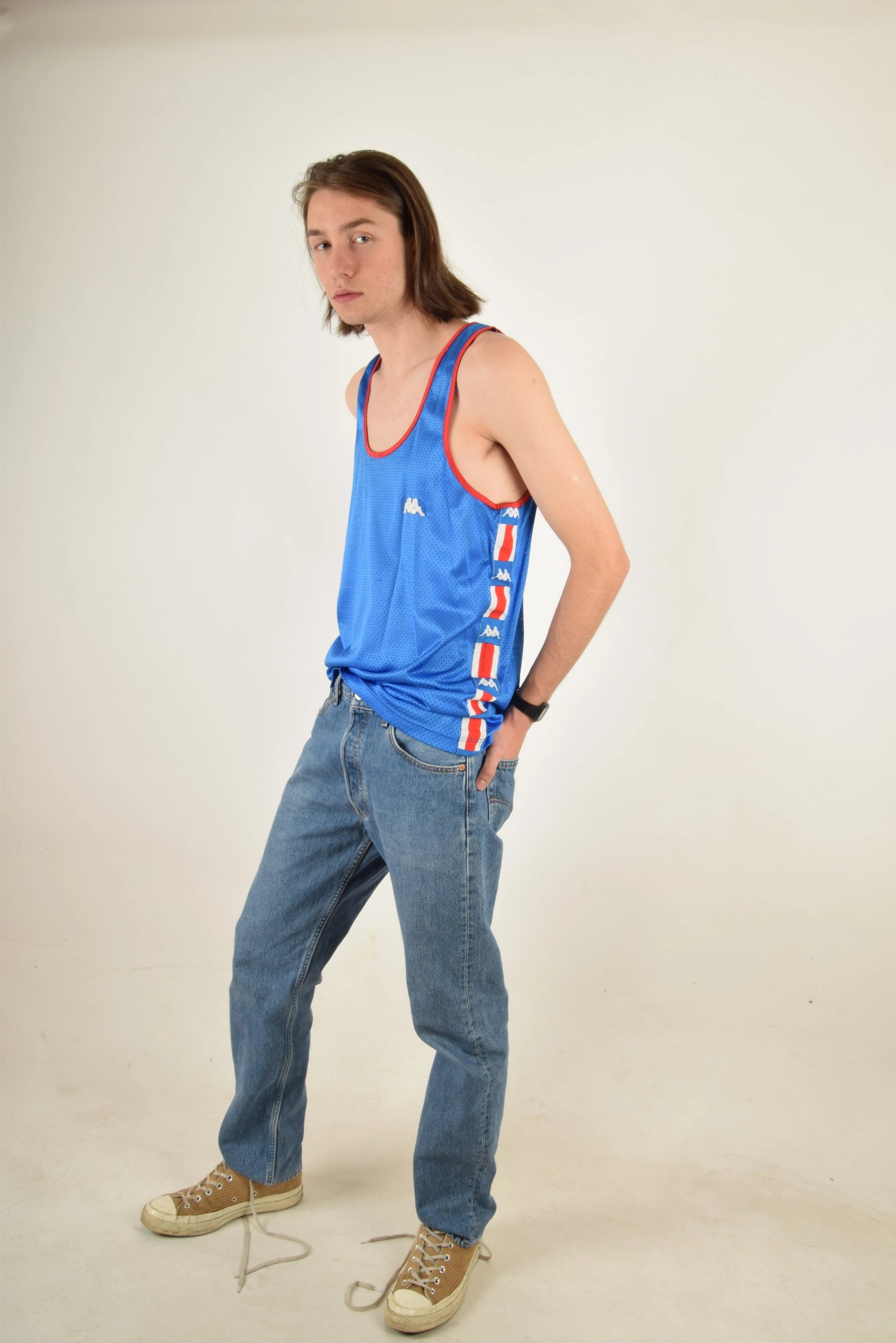 Vintage 80s Kappa Tank Top USA Track and Field Team Made in Italy Size XL