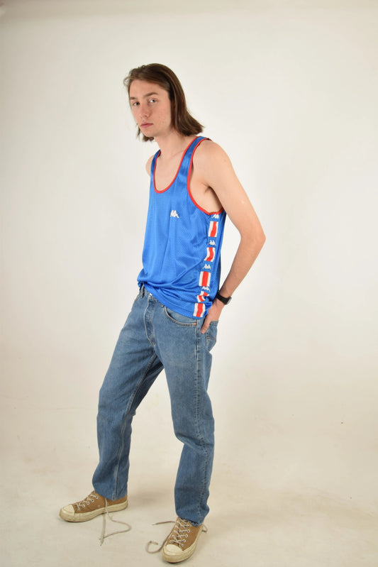 Vintage 80s Kappa Tank Top USA Track and Field Team Made in Italy Size XL