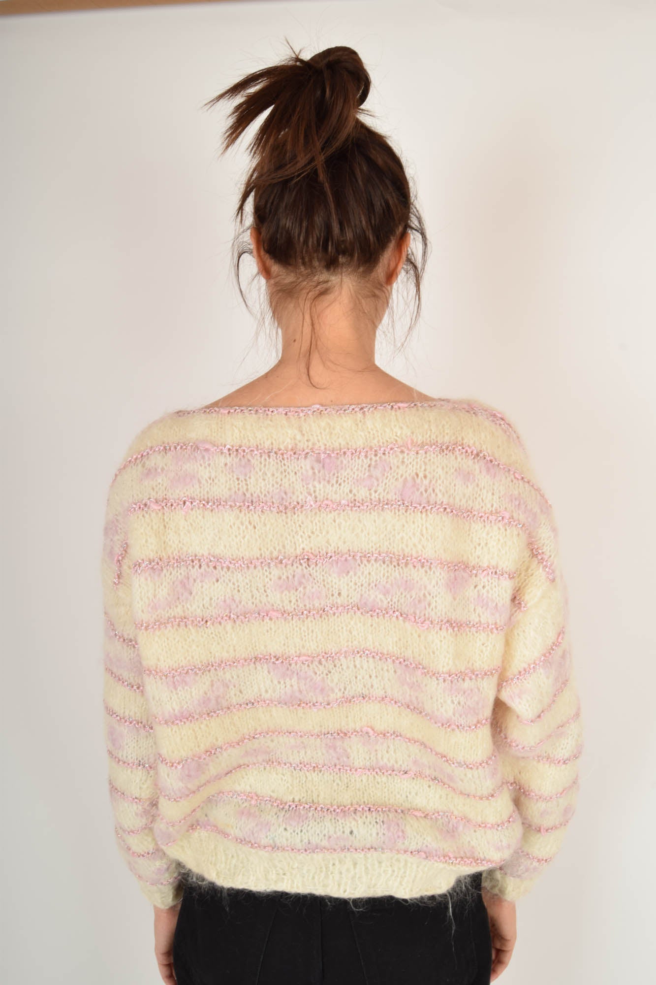 Vintage 90s Jumper Hand Made with Glitter Stripes