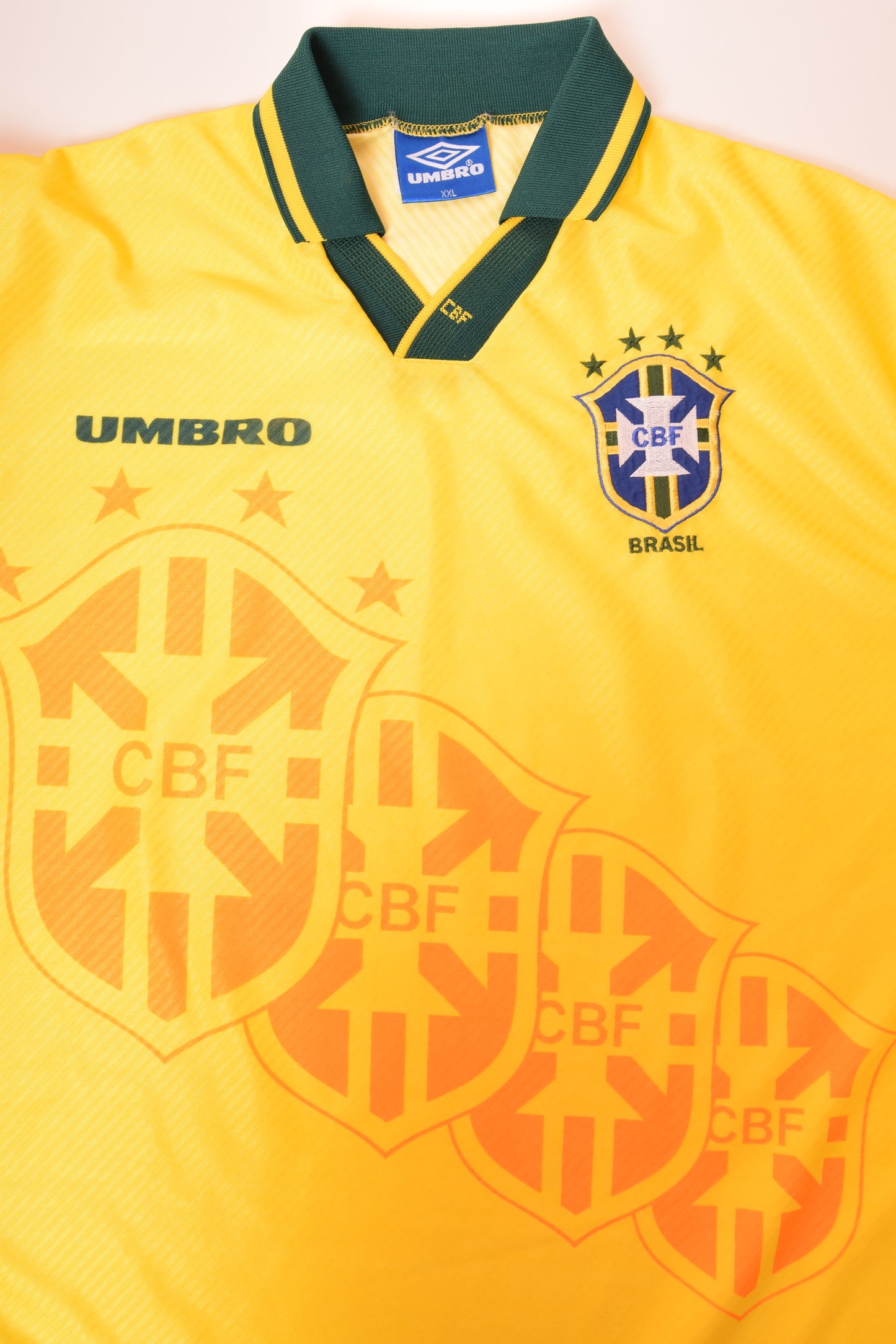Vintage Umbro Brazil Home Football Shirt '94-'96 World Cup 1994 USA Size XXL