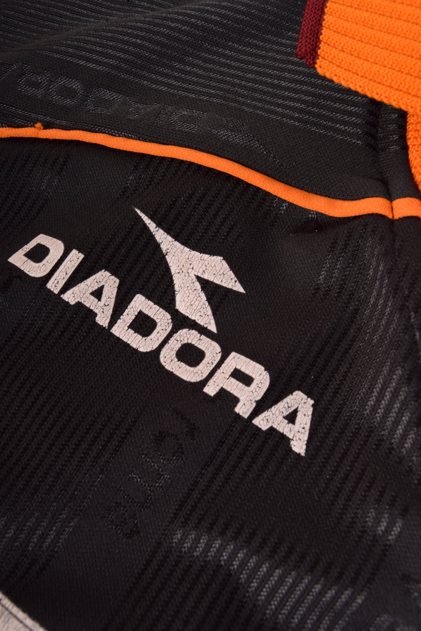 Vintage AS Roma Diadora Delvecchio # 24 1999 - 2000 Away Football Shirt Black INA Assitalia