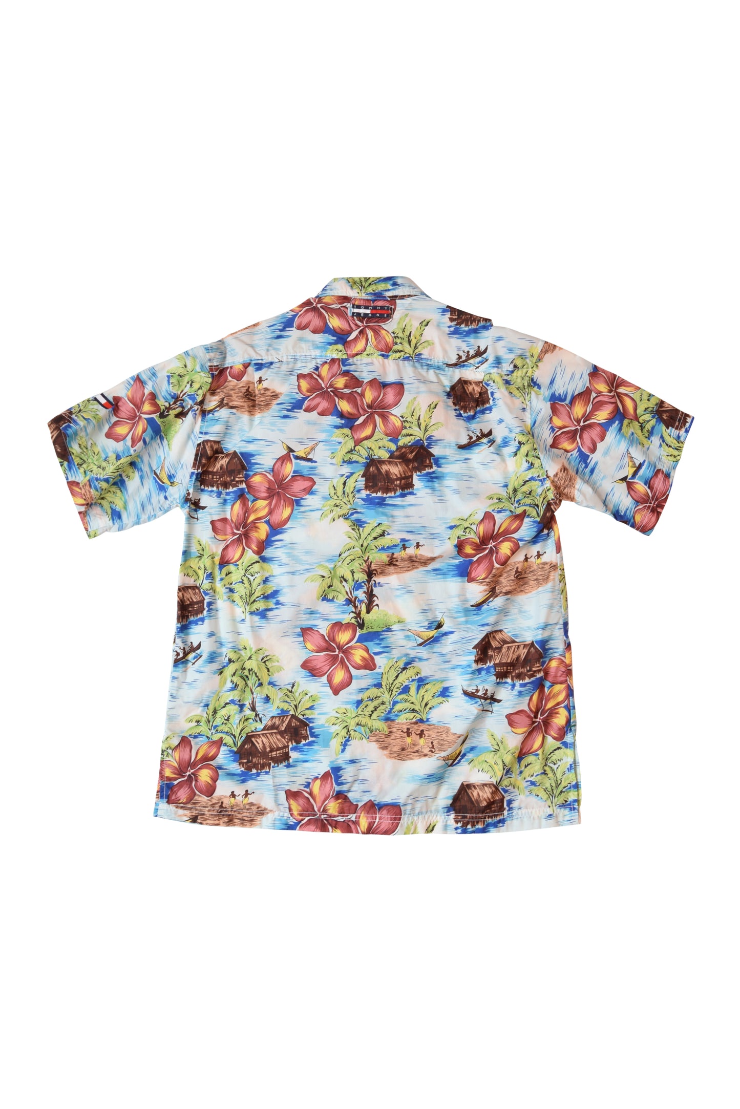 Vintage 90's Tommy Hilfiger Nylon Shirt Tropical Pattern